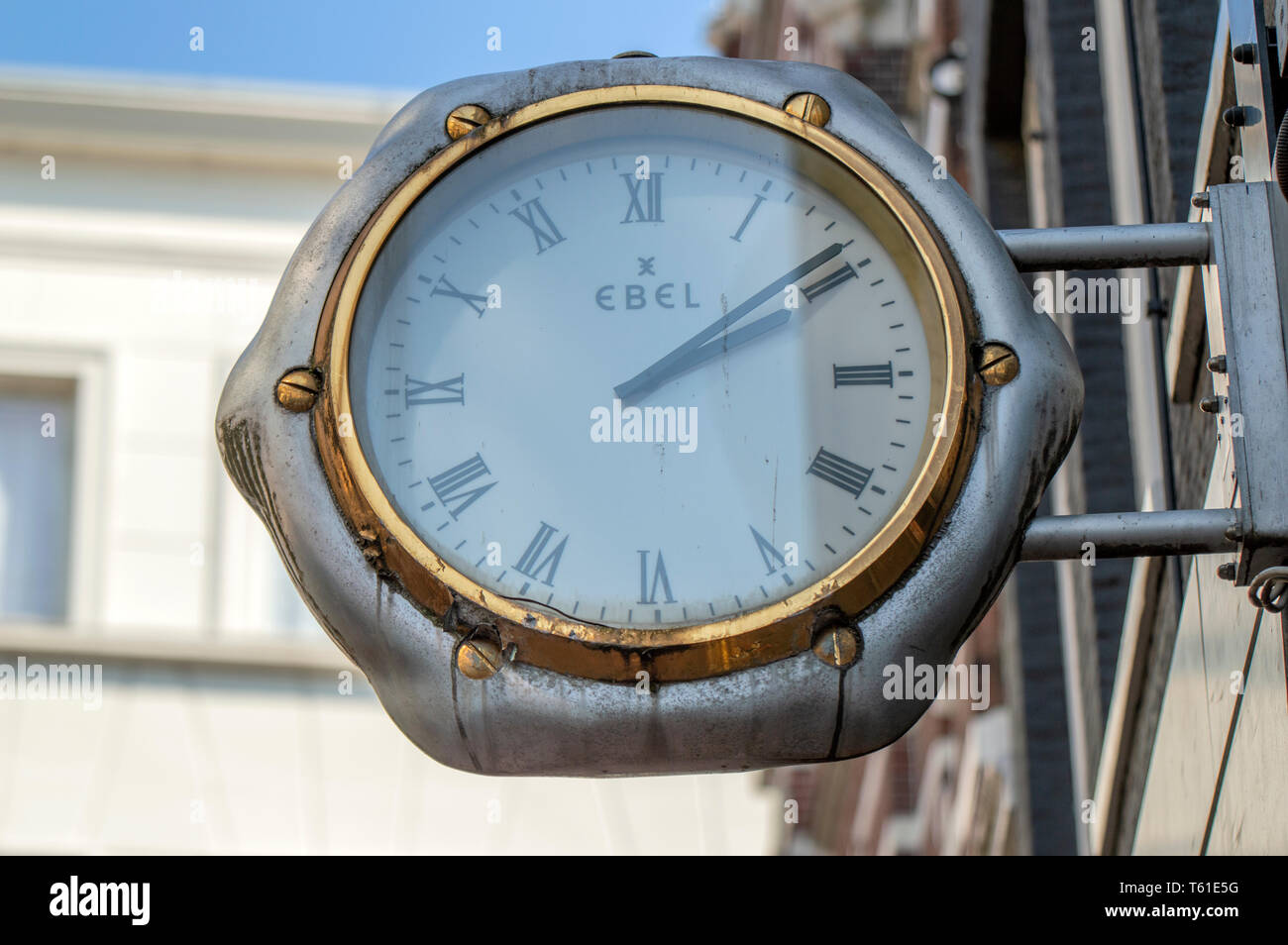Close Up Of A Ebel Clock On A Wall At Amsterdam The Netherlands 2019 Stock Photo Alamy