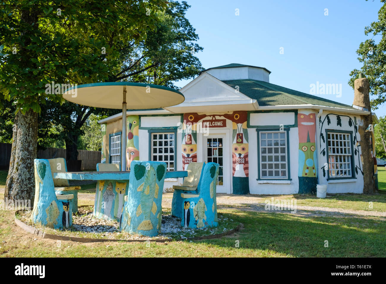 Ed Galloway’s Totem Pole Park in Foyil, Oklahoma, USA Stock Photo Alamy