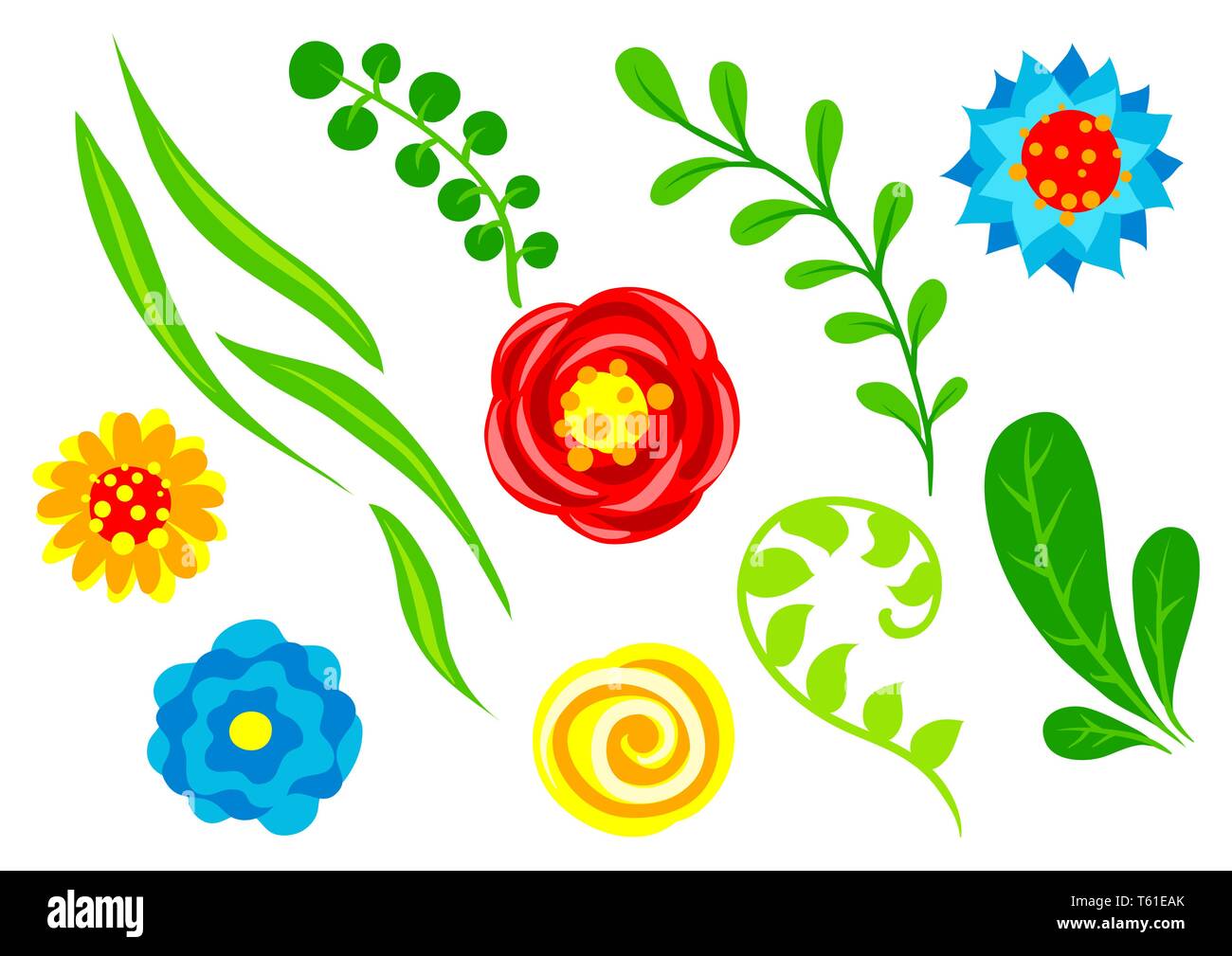 Set of summer flowers Stock Vector Image & Art - Alamy