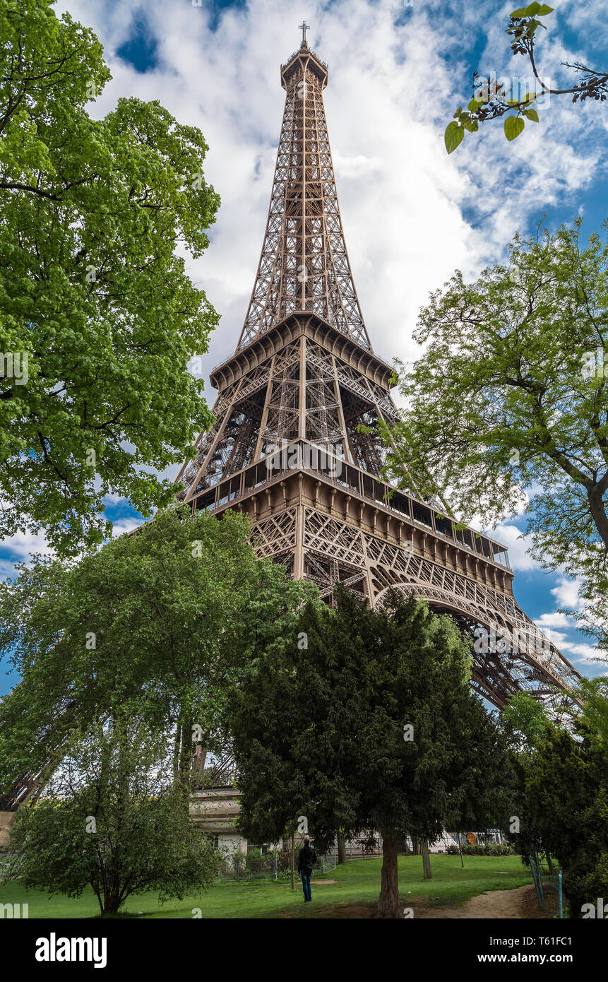 Efeleva Tower - metal tower in central Paris, his most recognizable architectural feature Stock Photo