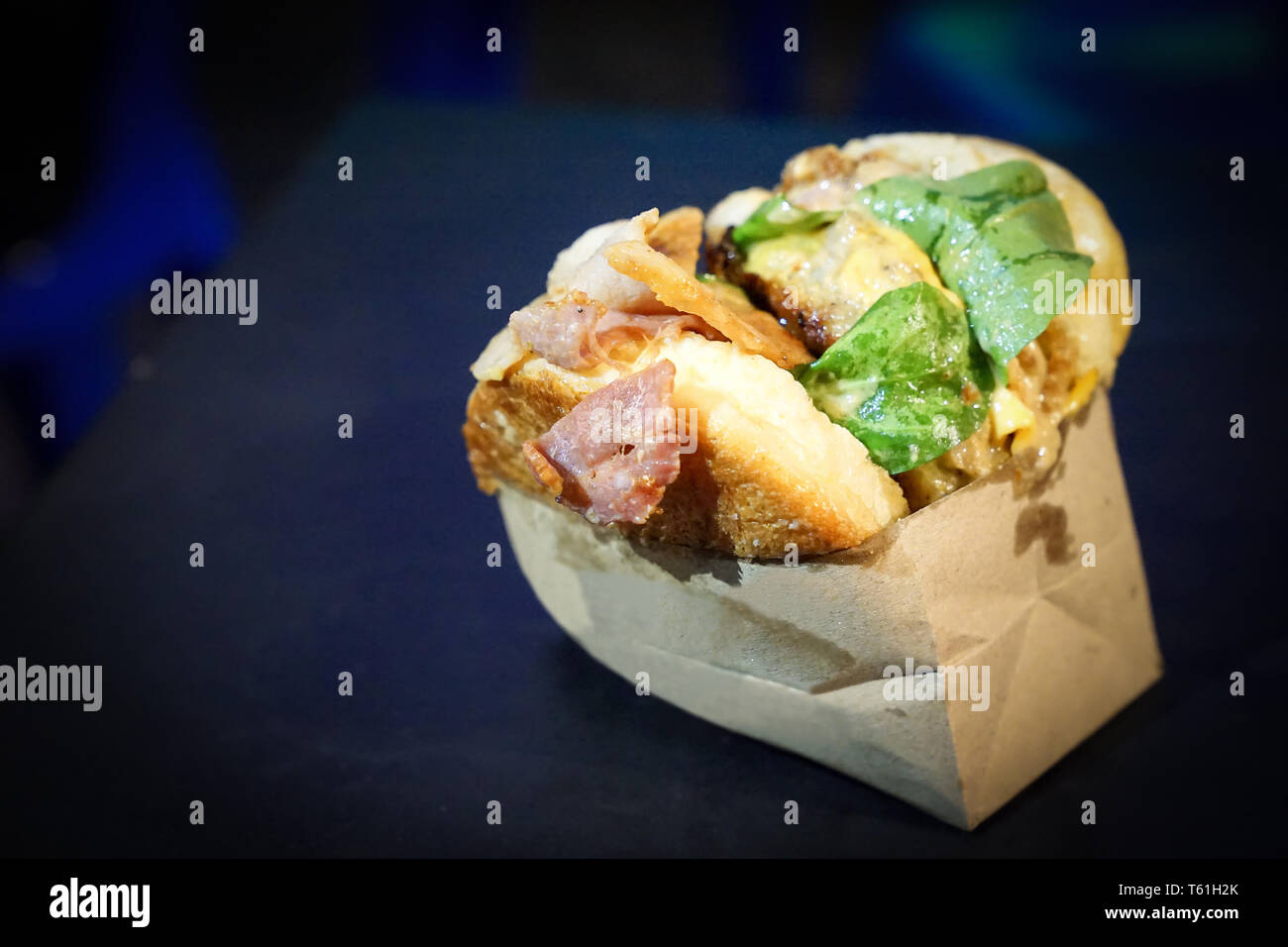 Food Truck Event Had Promoted Big Hamburger Bacon Ready