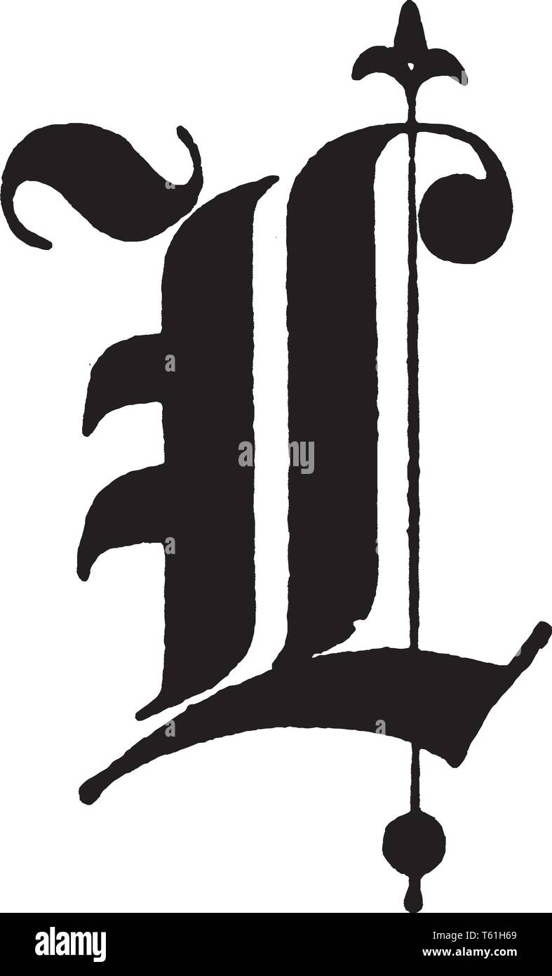 An Old English Letter L Title Text Vintage Line Drawing Or Engraving Illustration Stock Vector Image Art Alamy