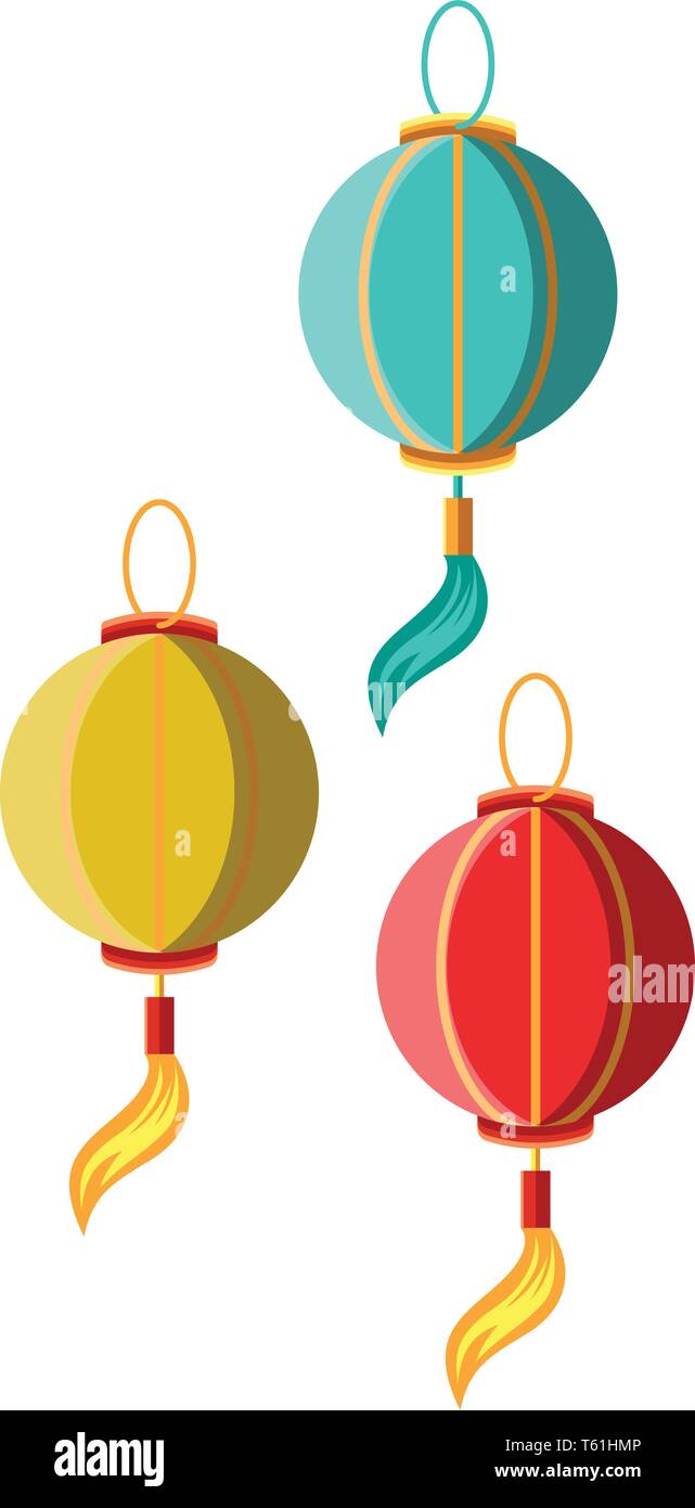 Paper lanterns as a decoration for Chinese New Year celebraion ...