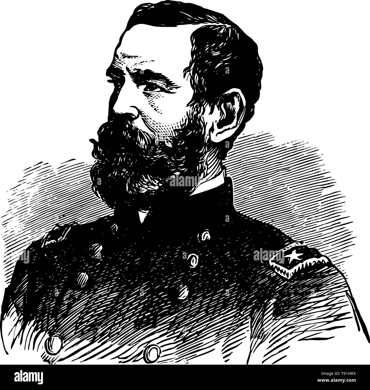 Fitz John Porter 1822 to 1901 he was a career United States army officer and a union general during the American civil war vintage line drawing or eng Stock Vector
