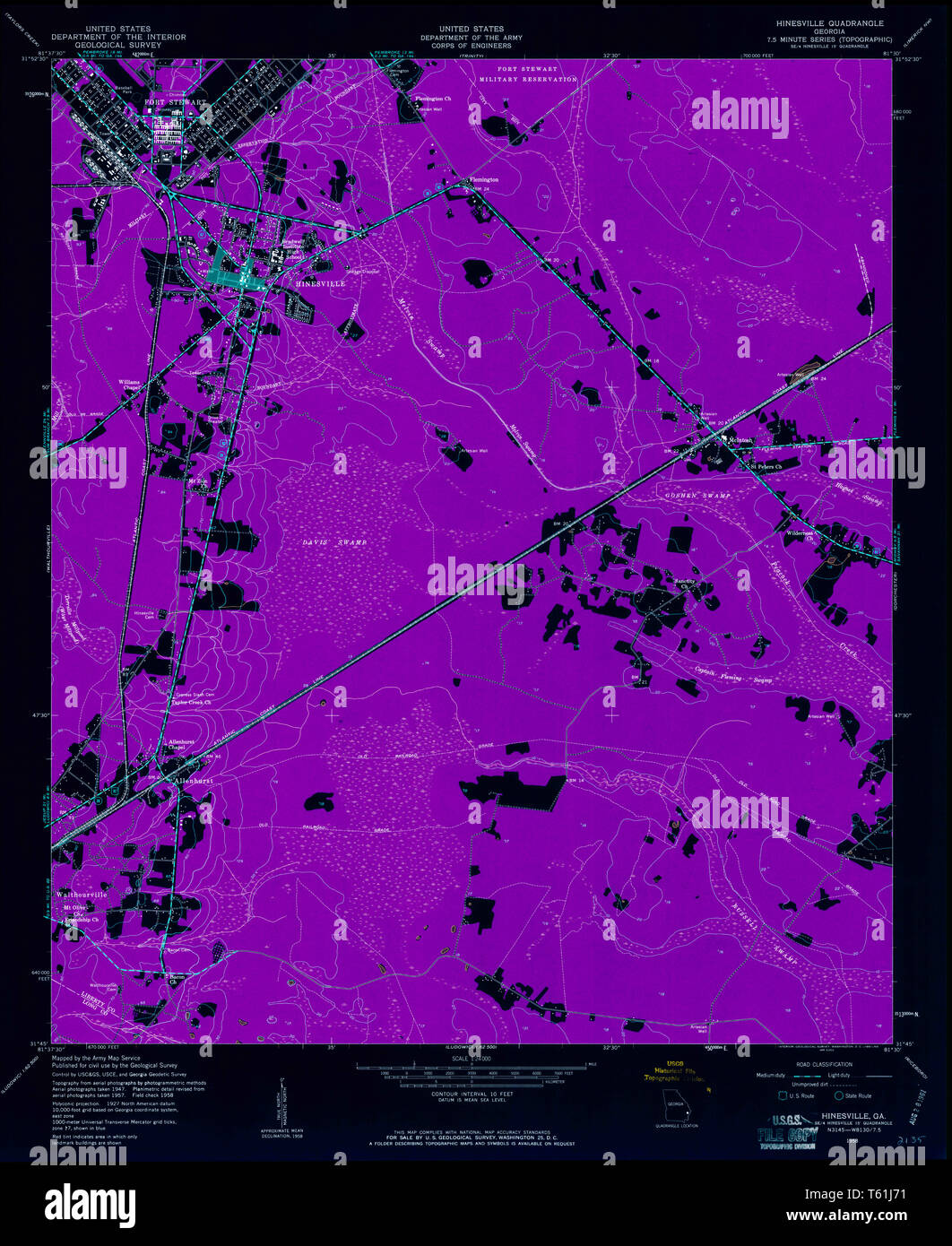 Hinesville map hires stock photography and images Alamy