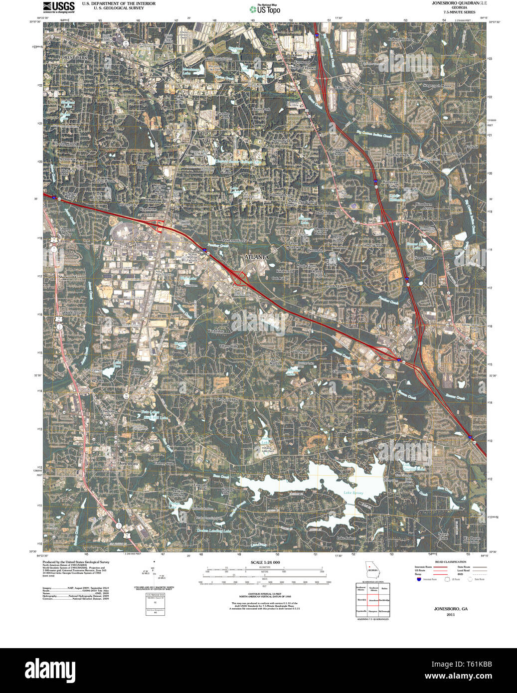 USGS TOPO Map Georgia GA Jonesboro - Usgs Topo Map Georgia Ga Jonesboro 20110307 Tm Restoration T61KBB 
