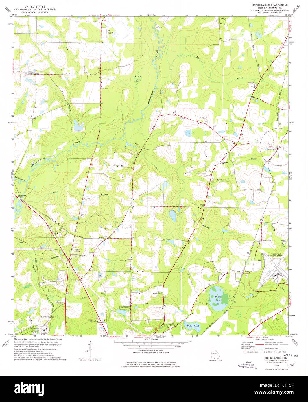 USGS TOPO Map GA Merrillville 246359 1978 24000 Restoration