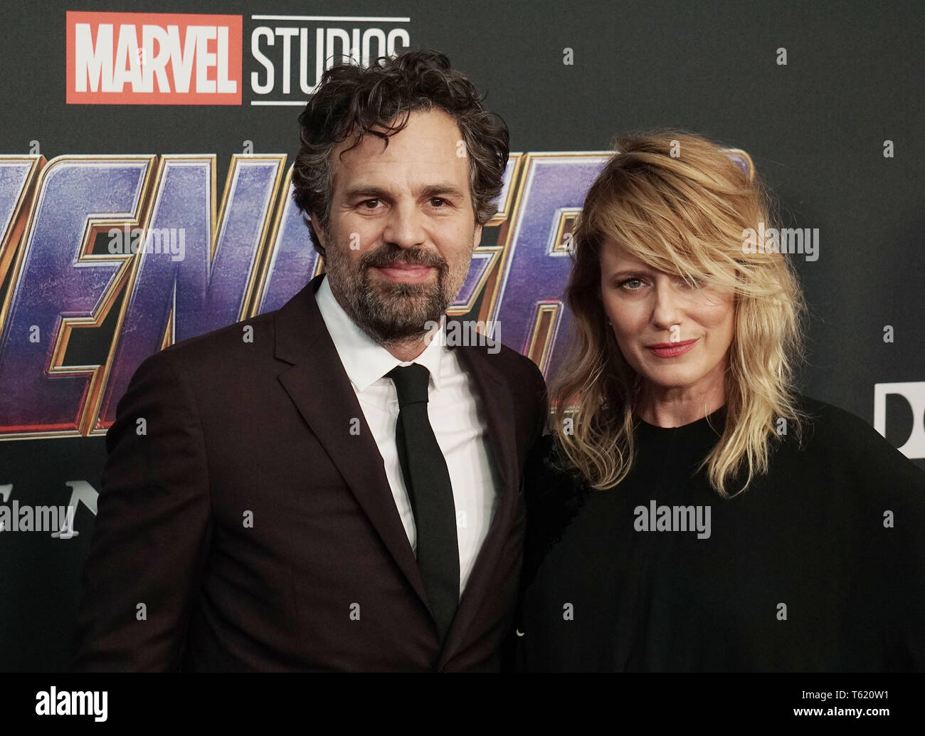 Mark Ruffalo, Sunrise Coigney 293 attends the World Premiere Of Walt Disney Studios Motion Pictures Avengers Endgame at Los Angeles Convention Center on April 22, 2019 in Los Angeles, California. Stock Photo