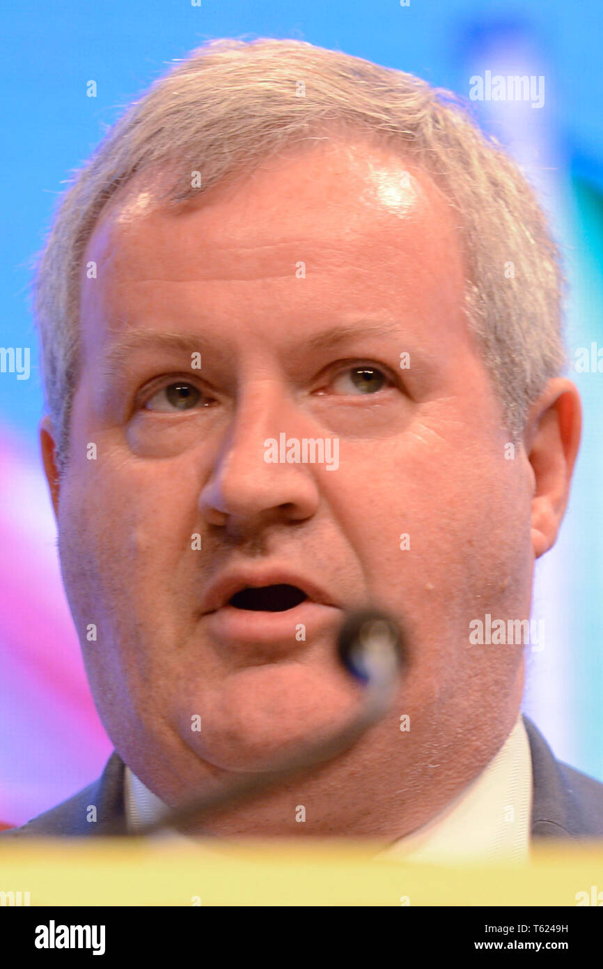 Edinburgh, Scotland, United Kingdom, 27, April, 2019. SNP Westminster leader Ian Blackford addresses the Scottish National Party's Spring Conference in the Edinburgh International Conference Centre. © Ken Jack / Alamy Live News Stock Photo