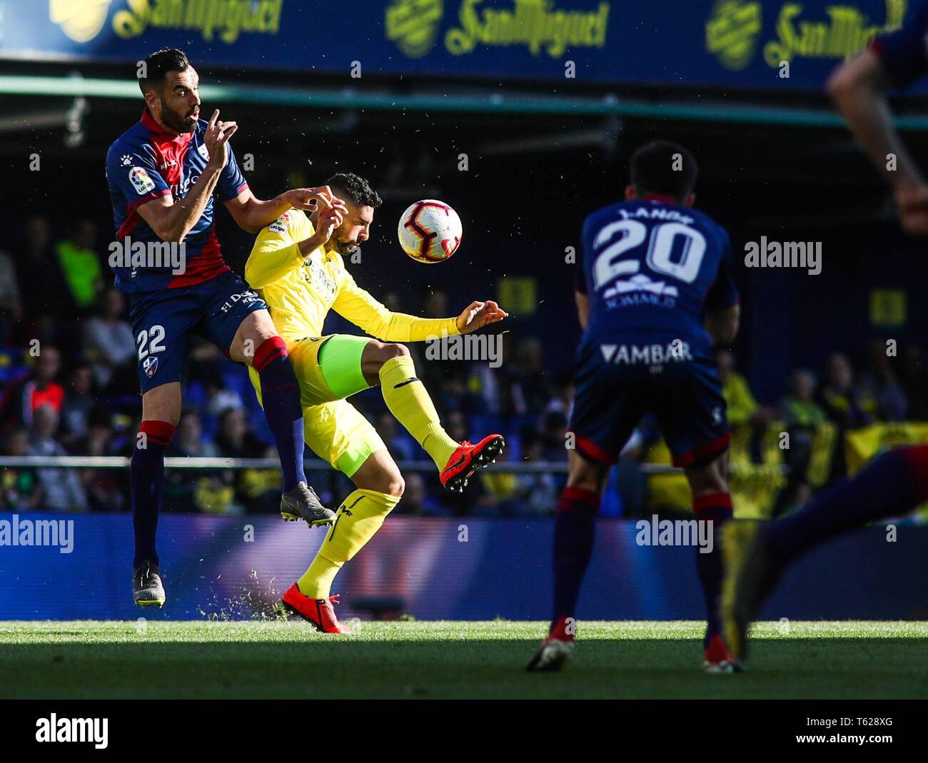 Villarreal, Spain. 28th Apr, 2019. Enric Gallego and Alvaro Gonzalez during the football match between Villarreal CF and SD Huesca on April 28, 2019 at Ceramica Stadium in Villarreal, Spain.  Cordon Press Credit: CORDON PRESS/Alamy Live News Stock Photo