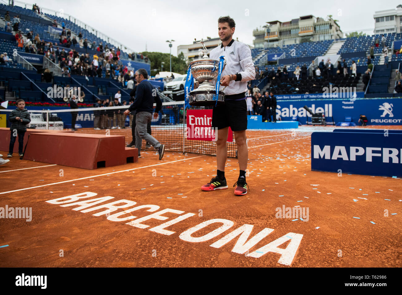 Real Club de Tenis, Barcelona, Spain. 28th Apr, 2019. ATP 500, Barcelona  Open Banc Sabadell, Mens singles final Dominic Thiem (Aut) versus Daniil  Medvedev (RUS) on day 7; Winner Dominic Thiem (AUT)