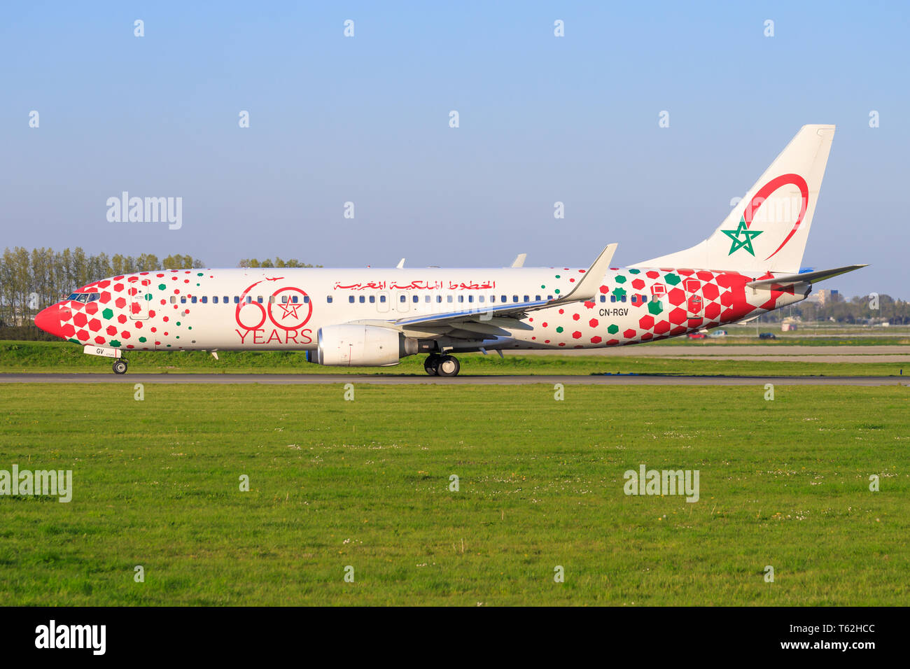 Amsterdam/Netherland Mai 01, 2019: Boeing 737 form Air Maroc at Amsterdam Airport Stock Photo