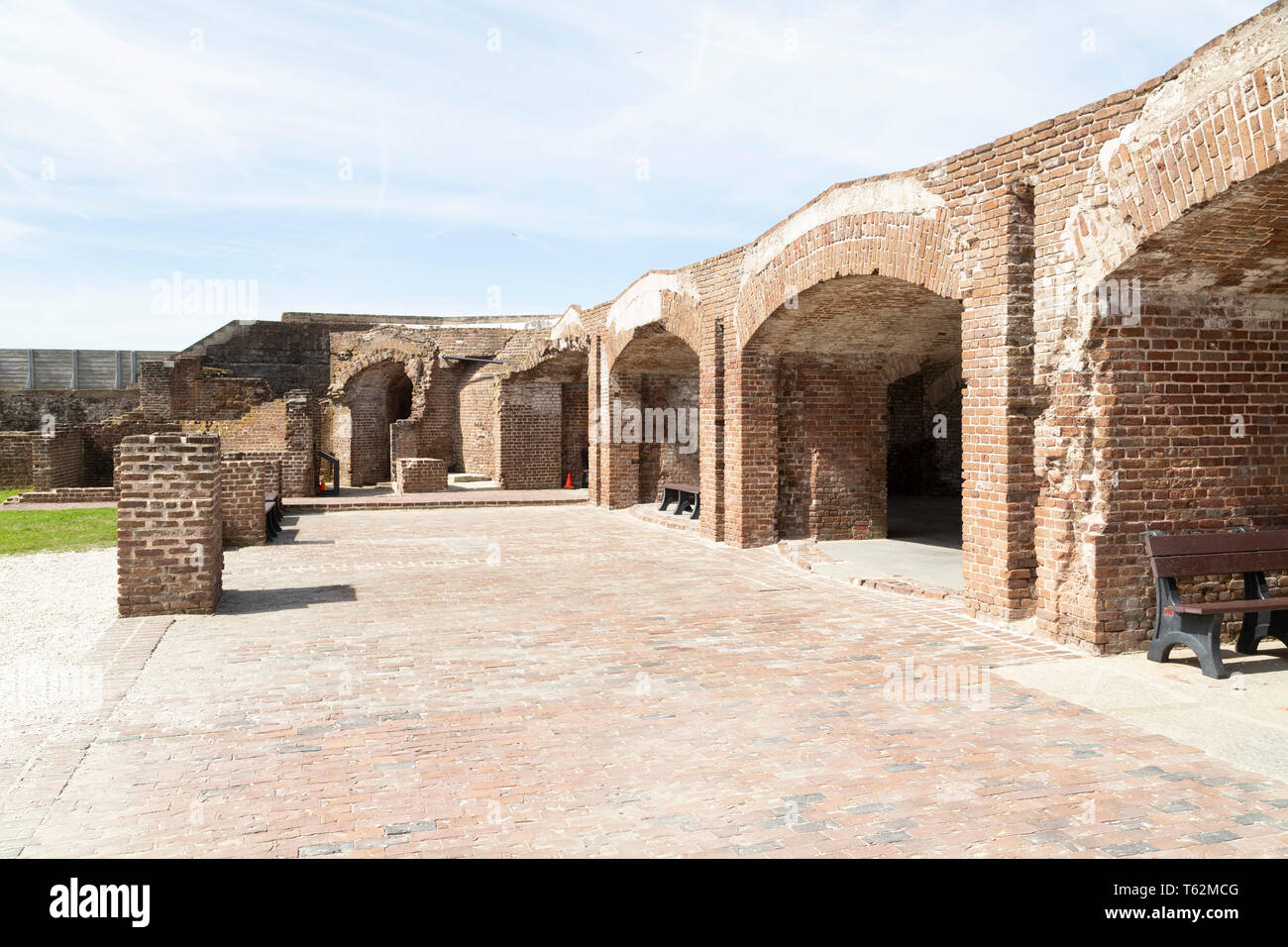 Casemates at Fort Sumter near Charleston in South Carolina, USA. The fort was the target of the opening shots of the American Civil War. Stock Photo