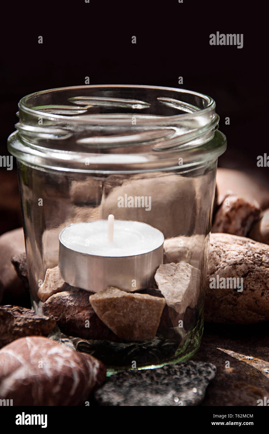 Tea light on sale inside the jar
