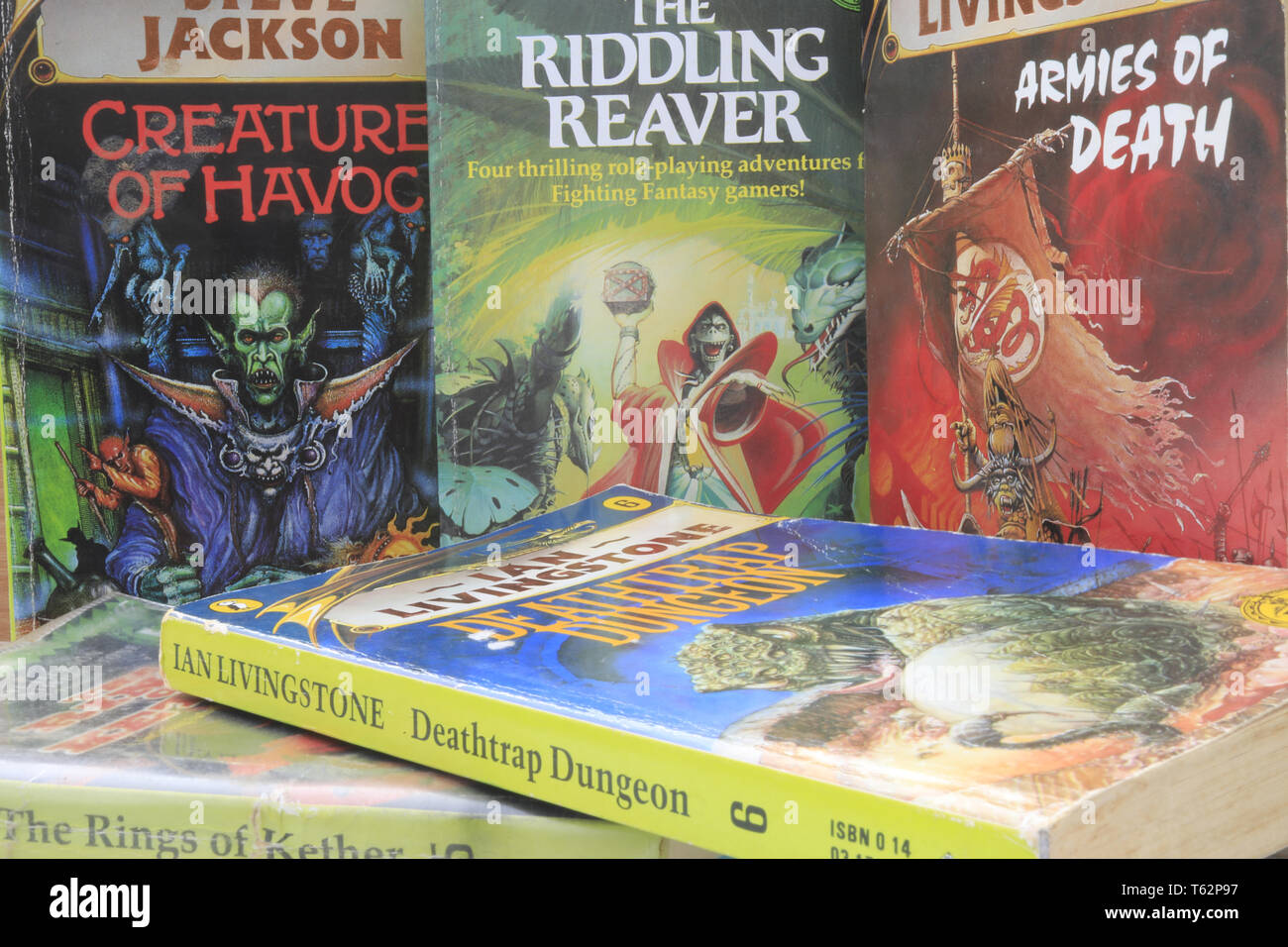 Chose you own adventure books, fighting fantasy Stock Photo