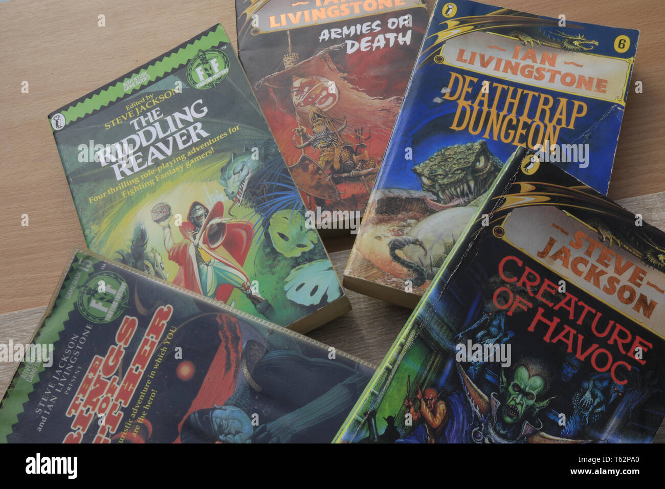Chose your own adventure books, fighting fantasy Stock Photo