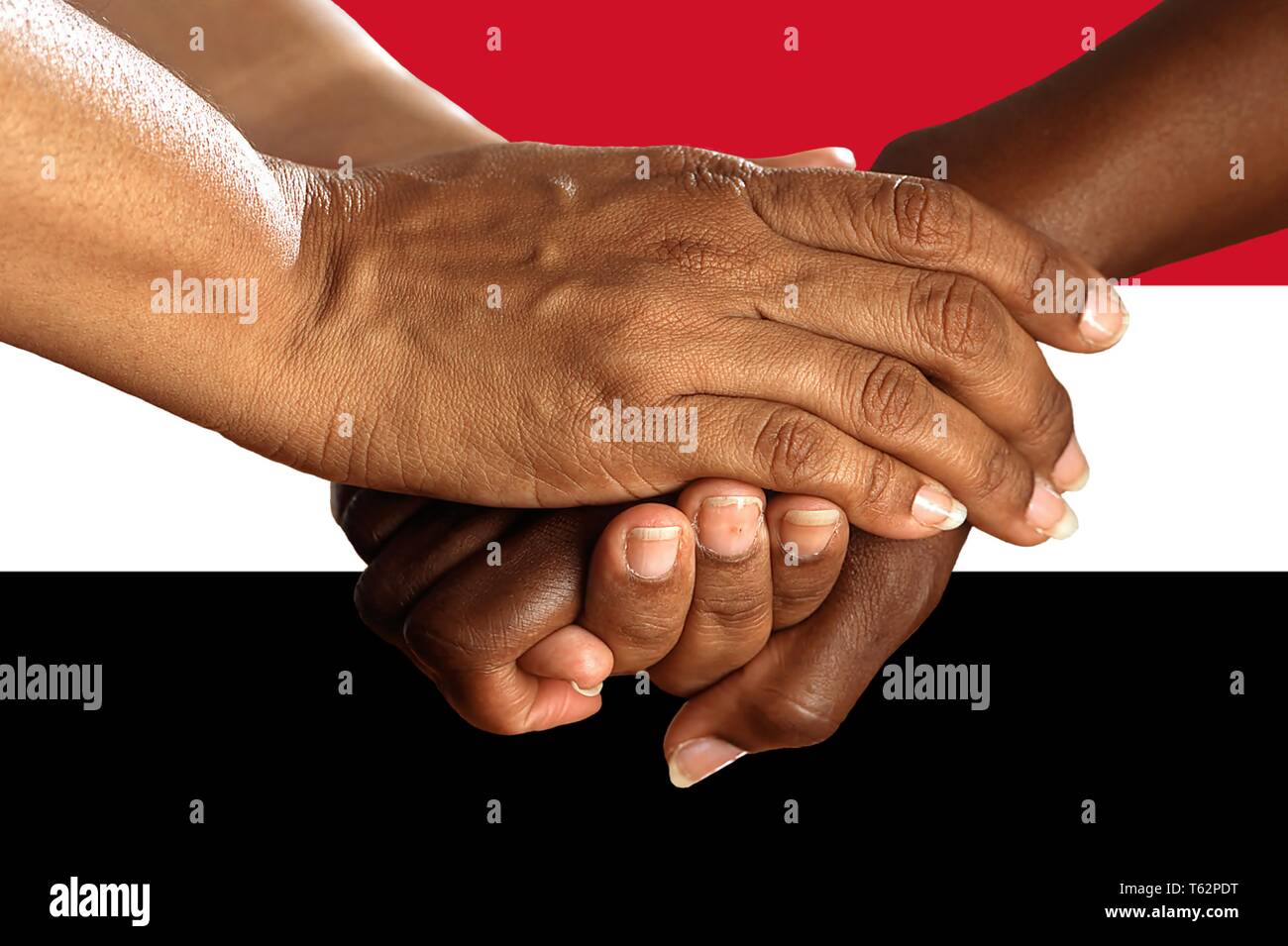 Flag of Iraq, intergration of a multicultural group of young people