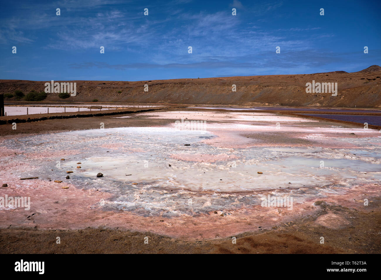 Salt Flats, Pedra Lume Salt Crater, Sal Island, Cape Verde, Africa Stock Photo