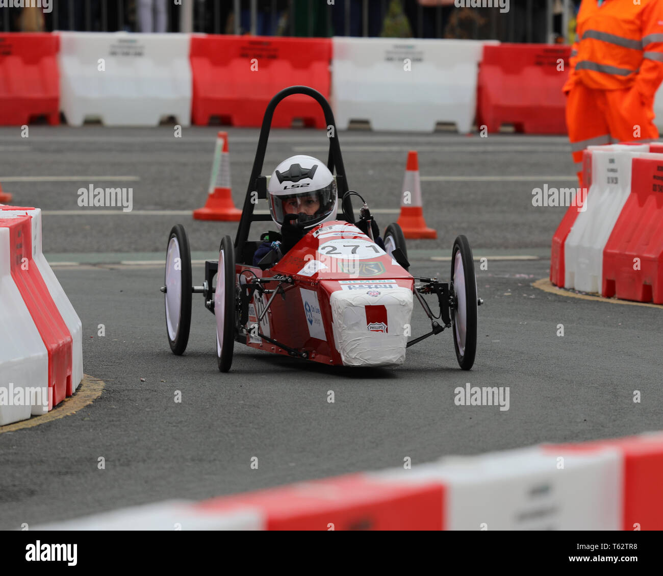 Greenpower Electric Car Racing come to Kingston upon Hull streets for the first ever street electric car race in Great Britain on the 28th April 2019 Stock Photo