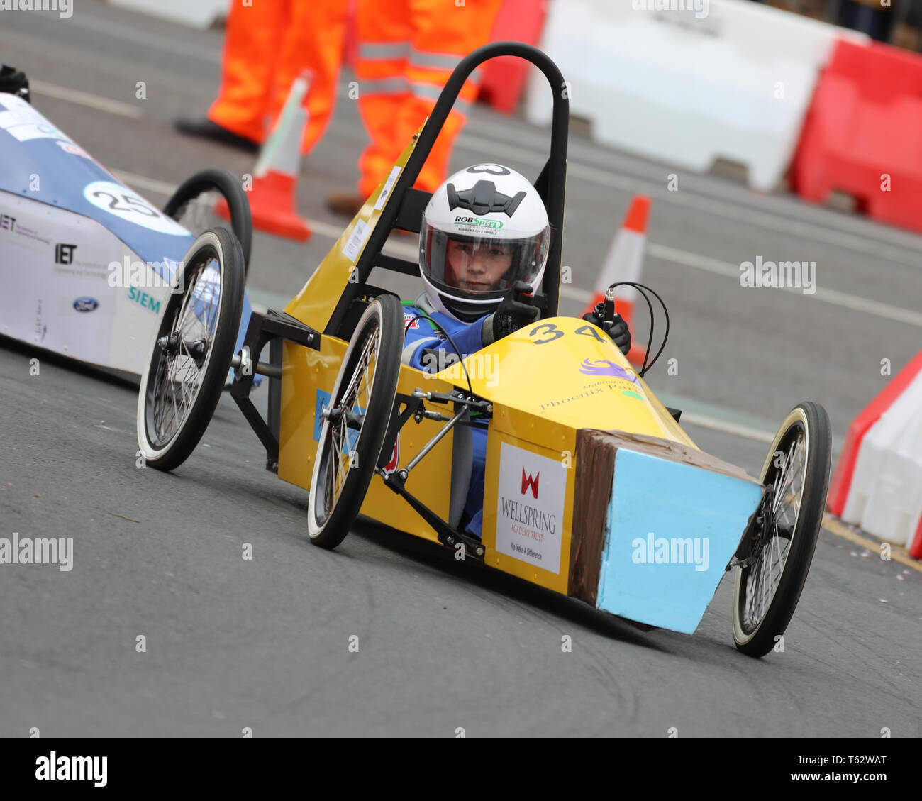 Greenpower Electric Car Racing come to Kingston upon Hull streets for the first ever street electric car race in Great Britain on the 28th April 2019 Stock Photo