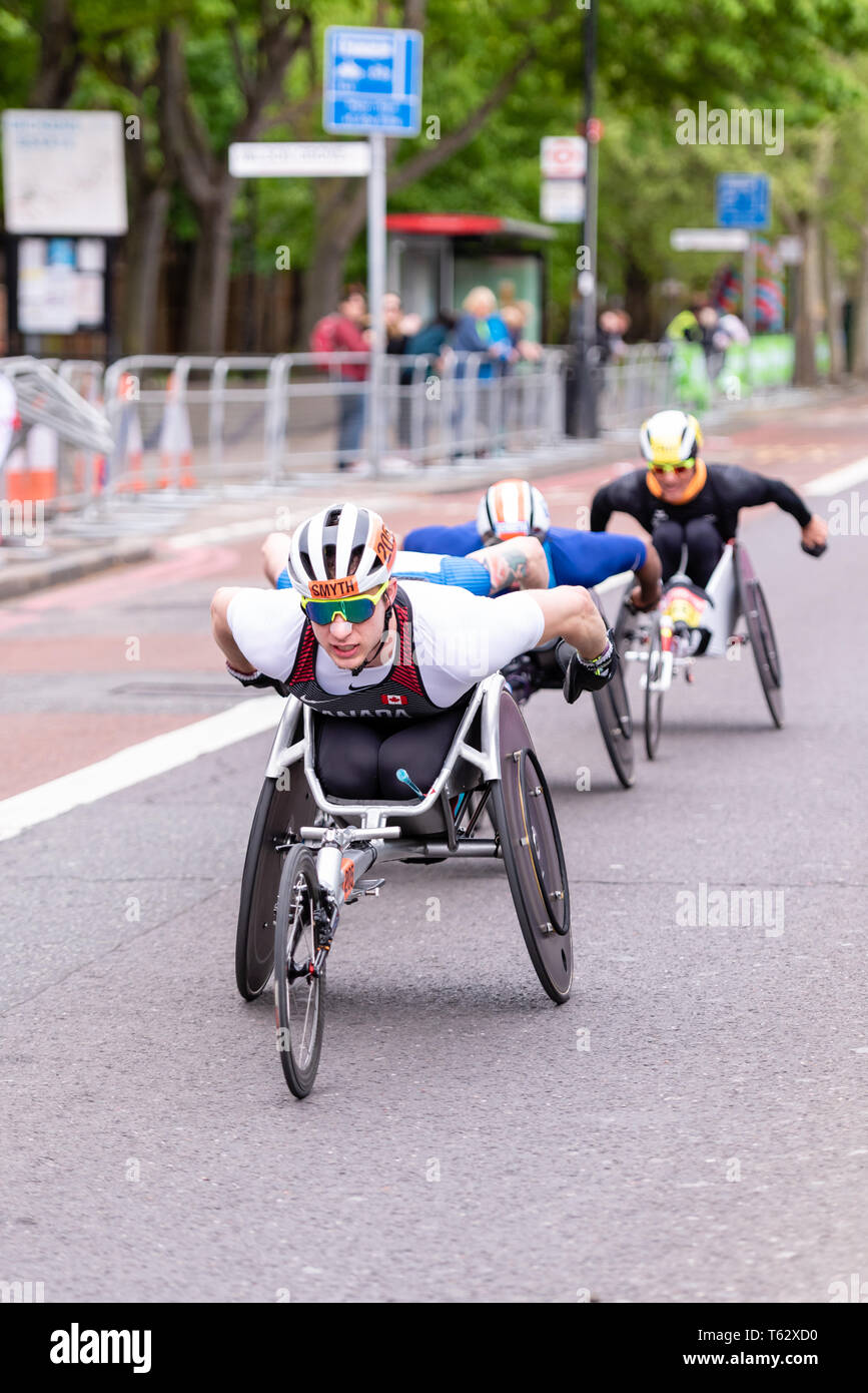 28th April 2019 - World Para/Wheelchair Elite London Marathon athletes Stock Photo