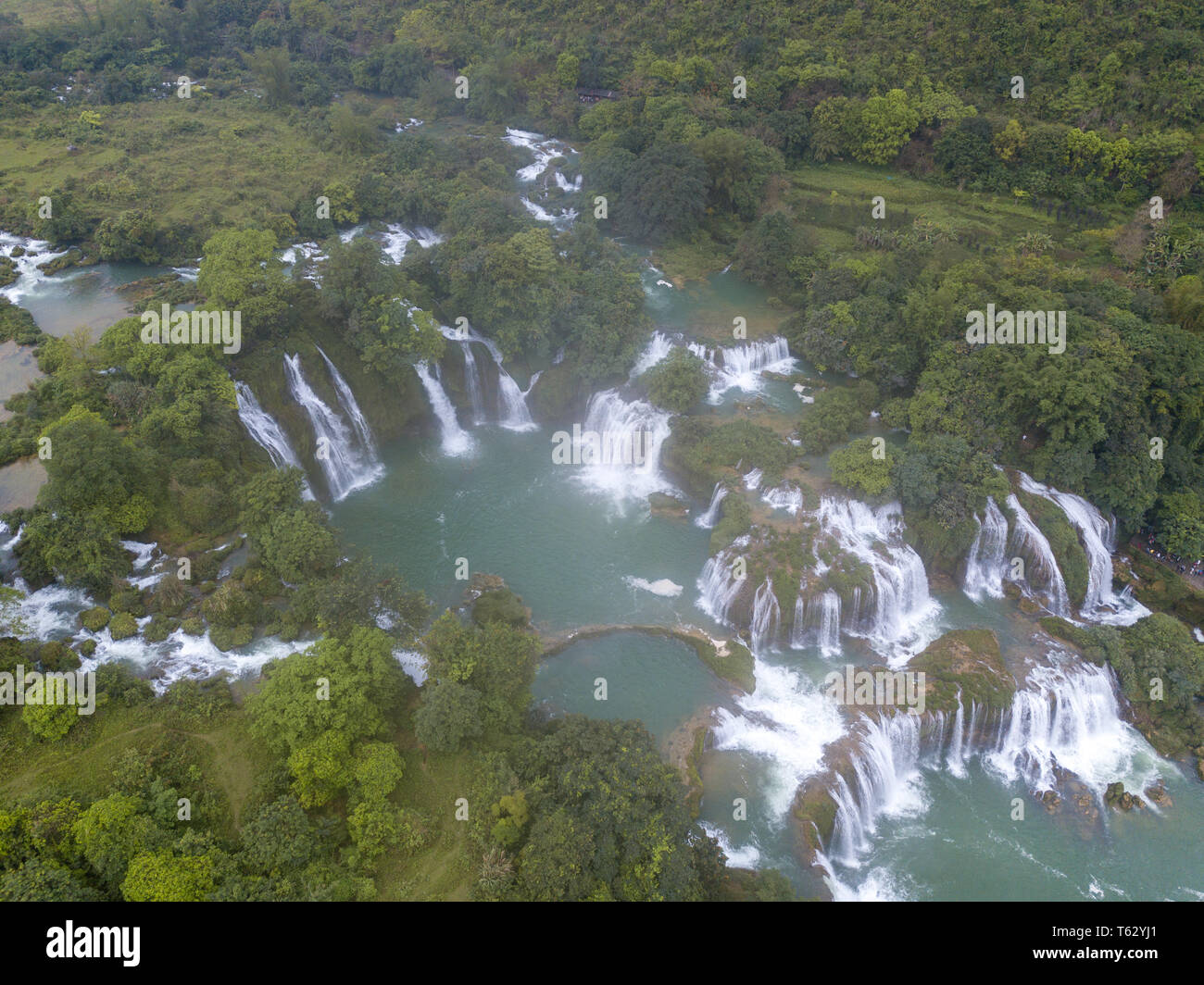Beautiful Waterfall Ban Gioc Waterfall Or Detian Waterfall Is Landmark