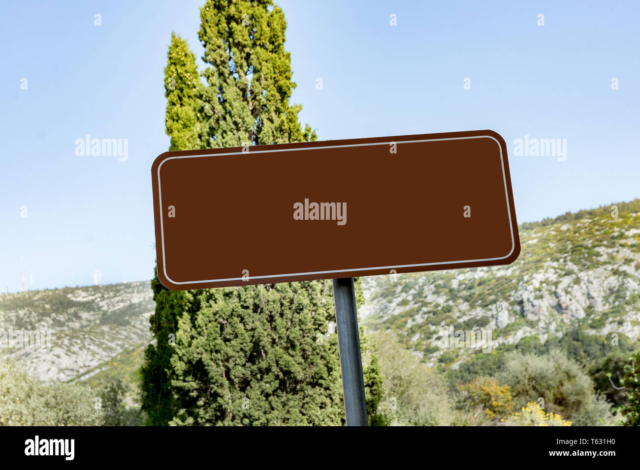 empty metallic billboard in the forest Stock Photo - Alamy