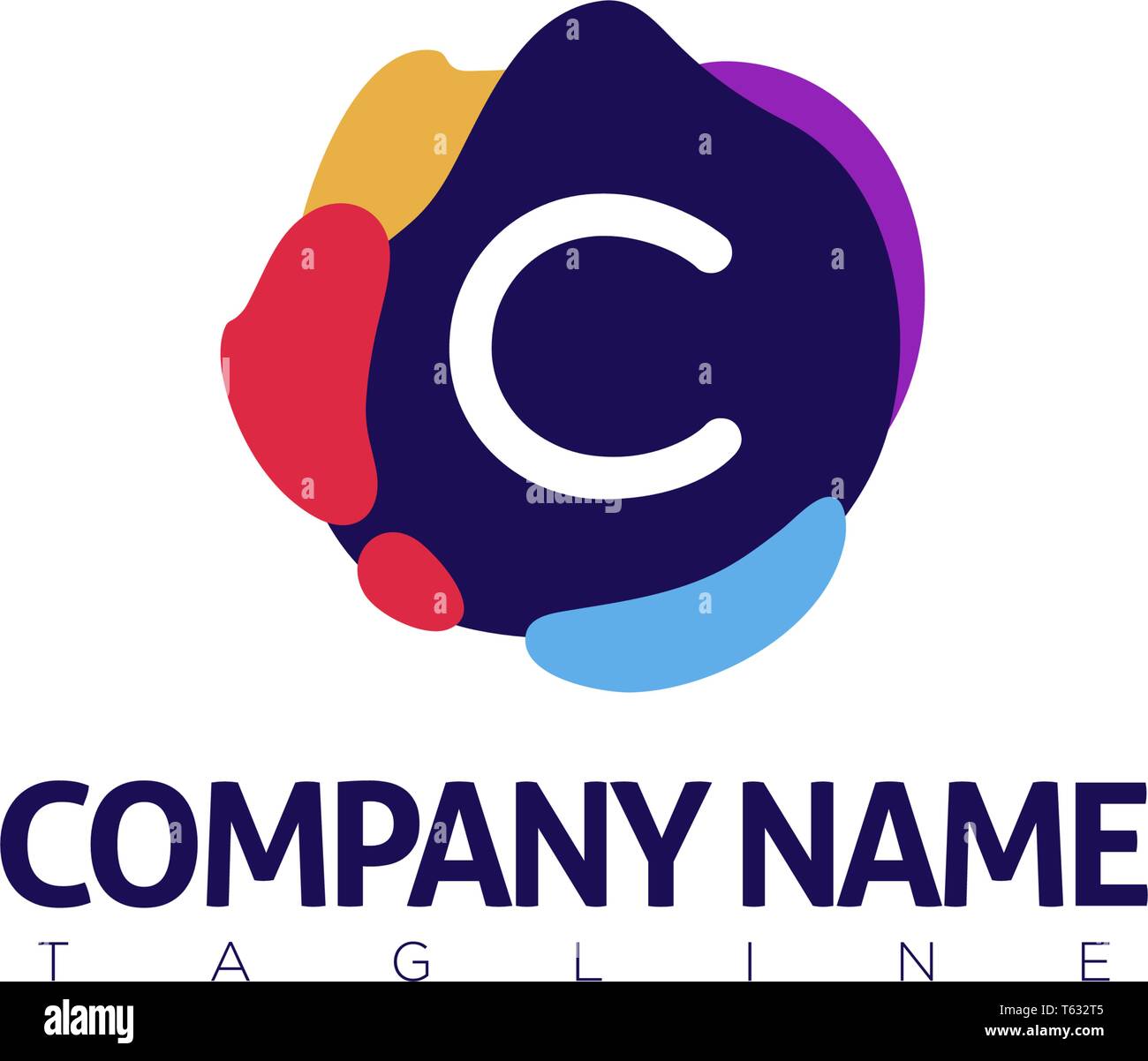 C LETTER MODERN LOGO TEMPLATE Stock Vector