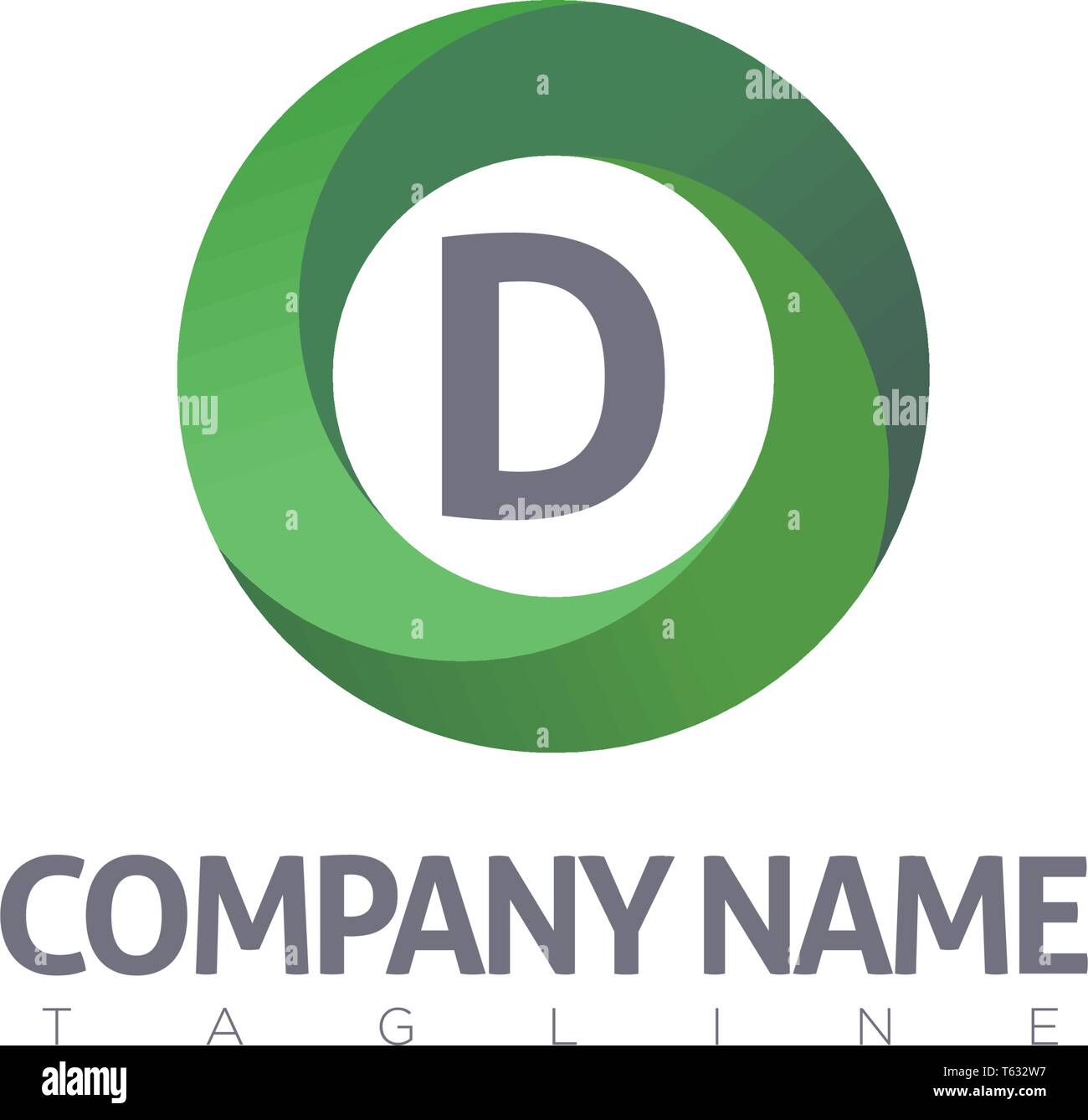 D LETTER MODERN LOGO TEMPLATE Stock Vector