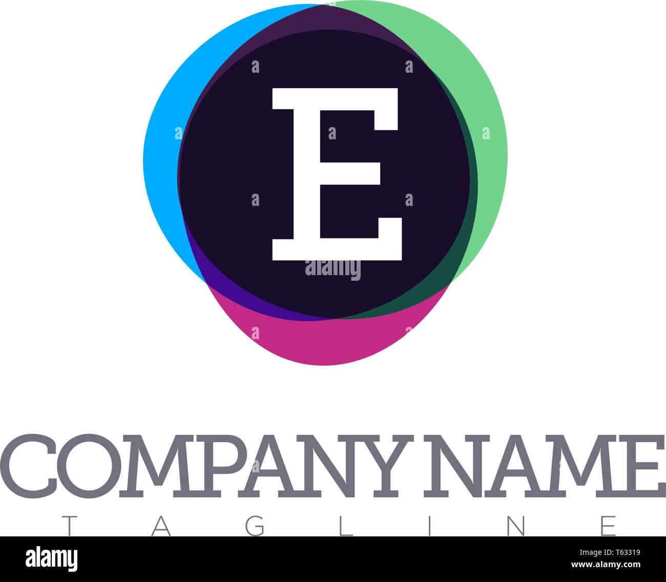 E LETTER MODERN LOGO TEMPLATE Stock Vector Image & Art - Alamy