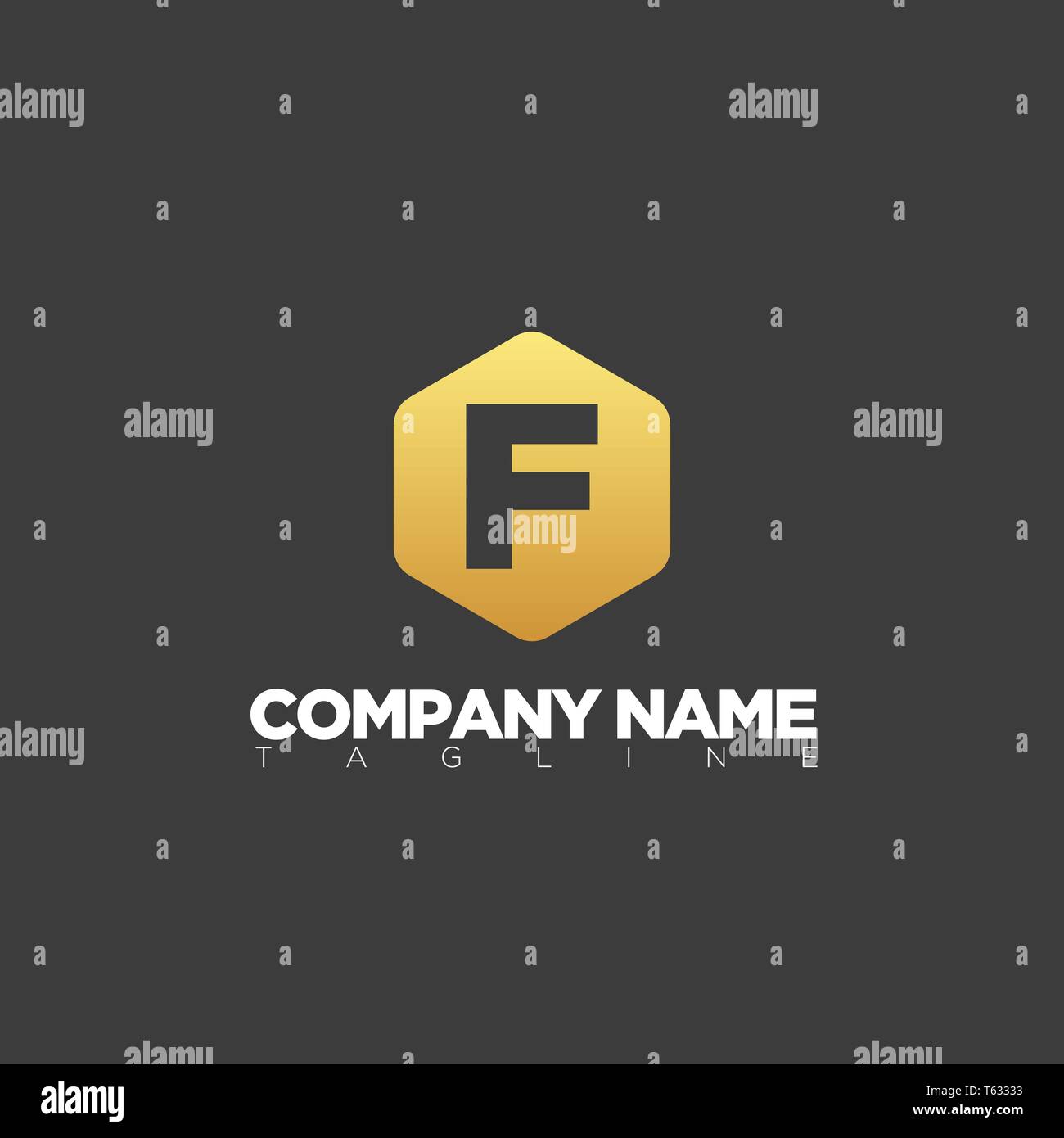F LETTER MODERN LOGO TEMPLATE Stock Vector