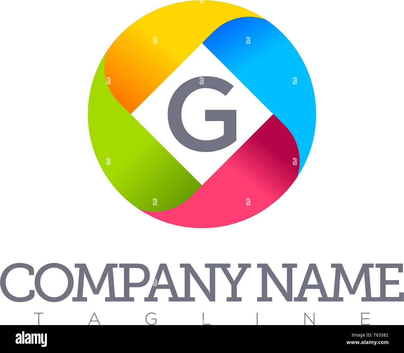 G LETTER MODERN LOGO TEMPLATE Stock Vector