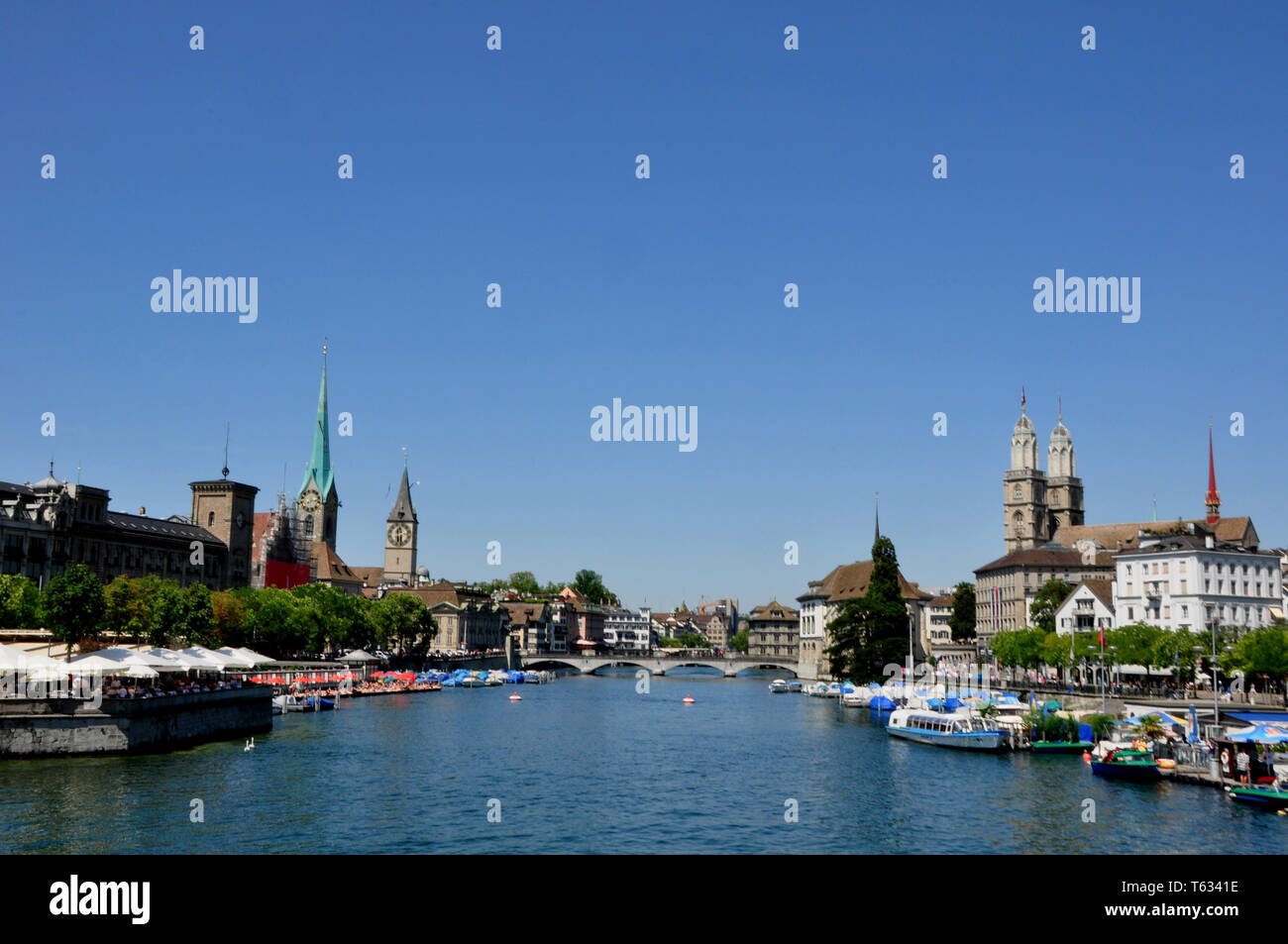 Zürich is since years amongst under the top five cities around the world with the highest living standard Stock Photo