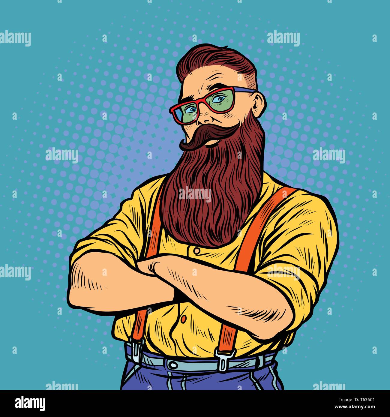 Happy handsome bearded man cartoon hi-res stock photography and images -  Alamy