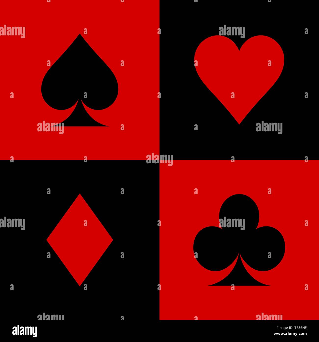 poker suits card. Set of playing card suits isolated on white