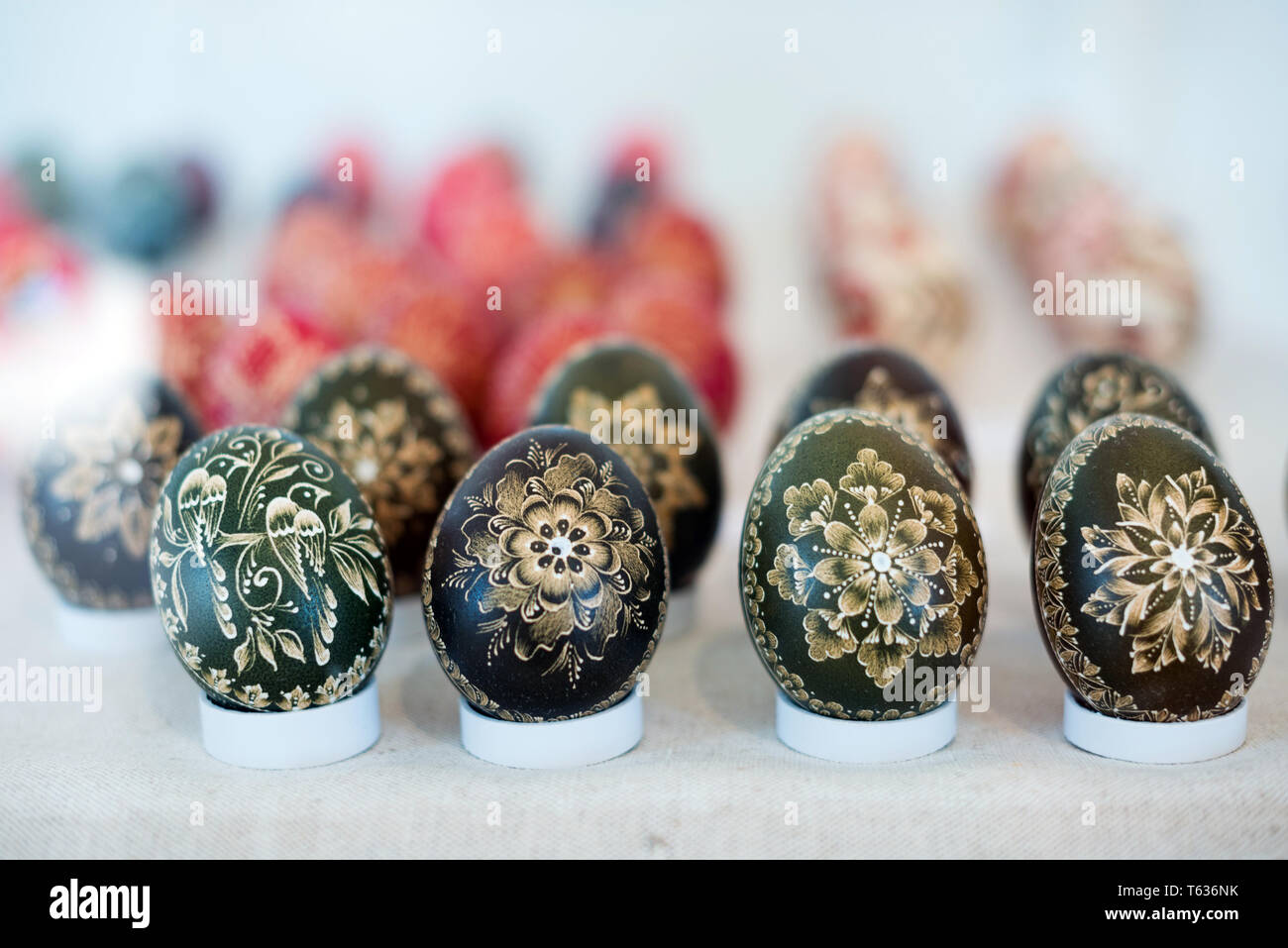 Humenne Slovakia April 14 2019 Easter Eggs Decorated In A Special Way Exhibited At 27th At 27th International Carpathian Easter Egg In Humenne Stock Photo Alamy
