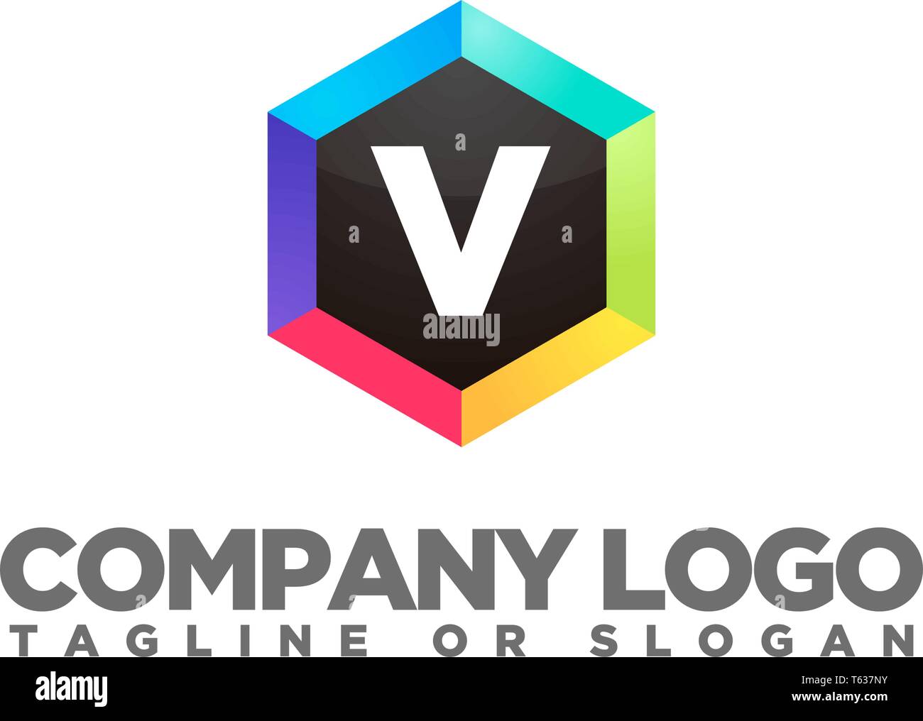 V LETTER MODERN LOGO TEMPLATE Stock Vector Image & Art - Alamy