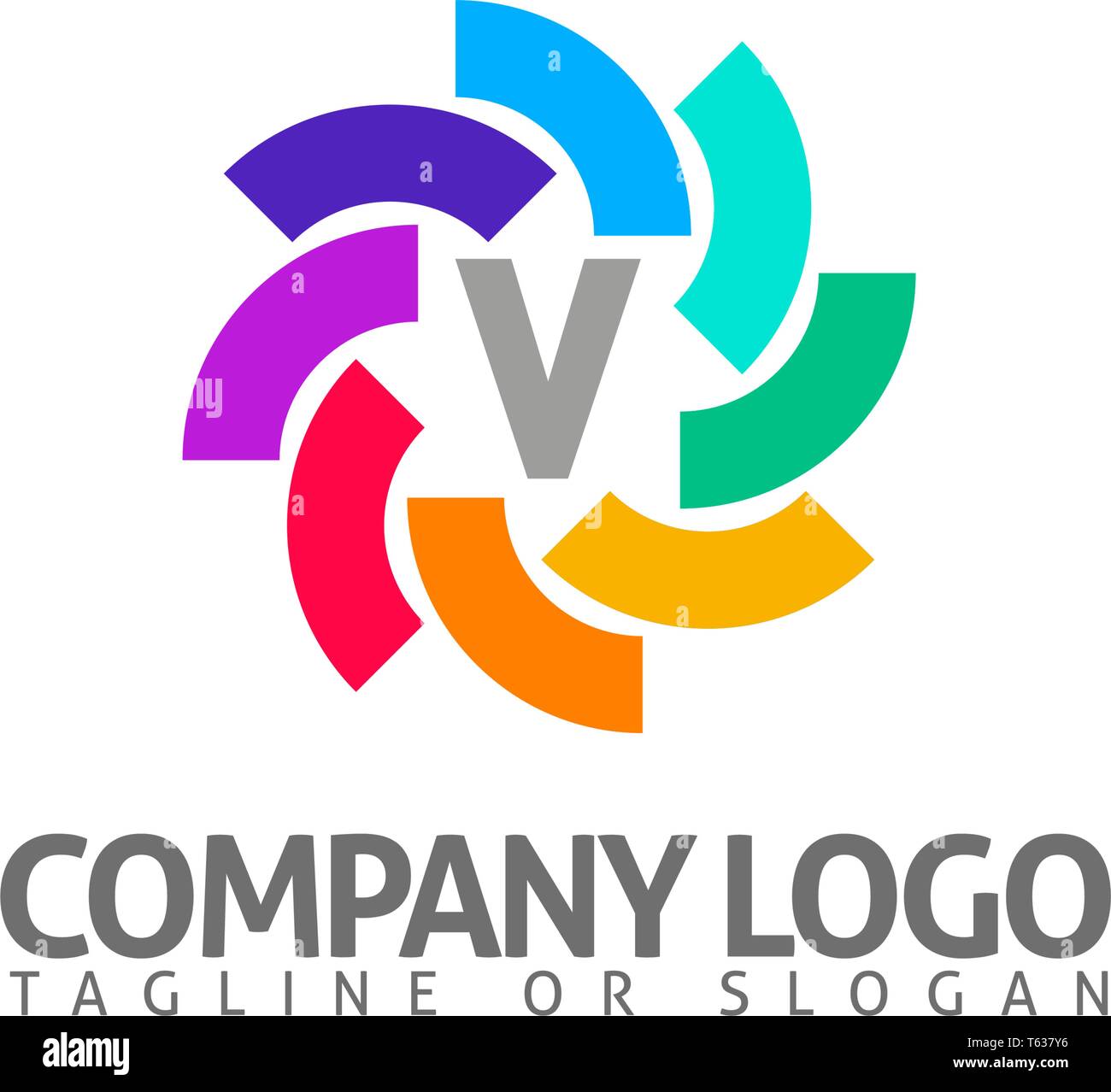 V LETTER MODERN LOGO TEMPLATE Stock Vector Image & Art - Alamy