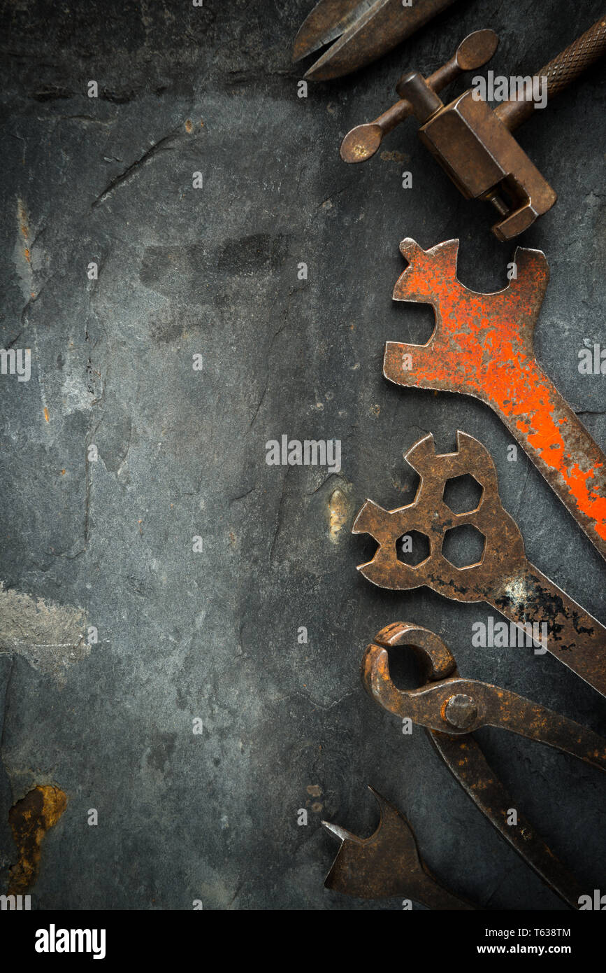 vintage rustic tools Stock Photo - Alamy