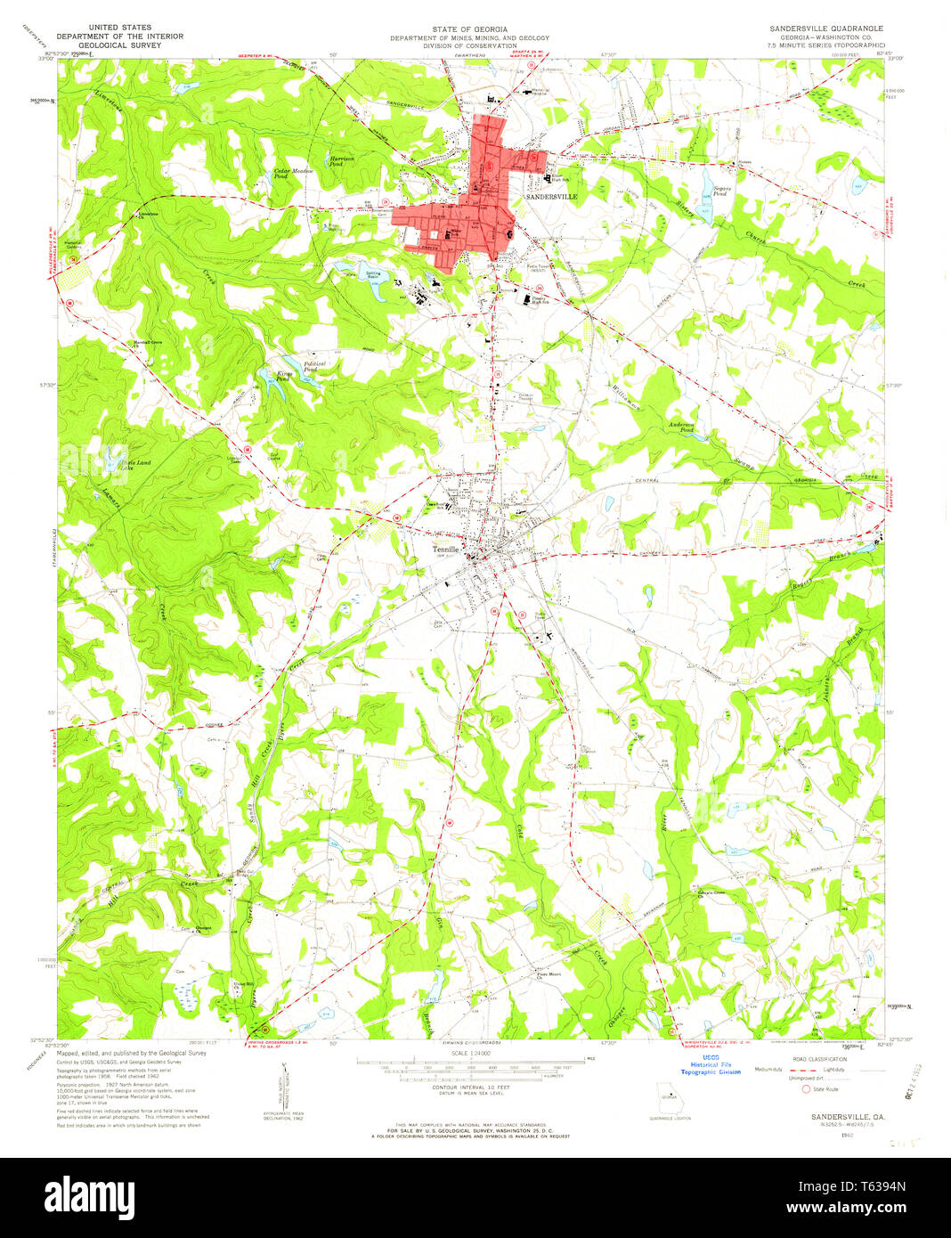Sandersville Map High Resolution Stock Photography and Images