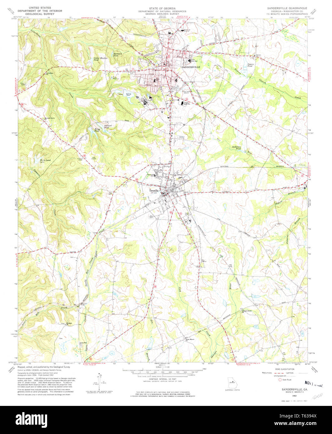 Map of sandersville Cut Out Stock Images & Pictures Alamy
