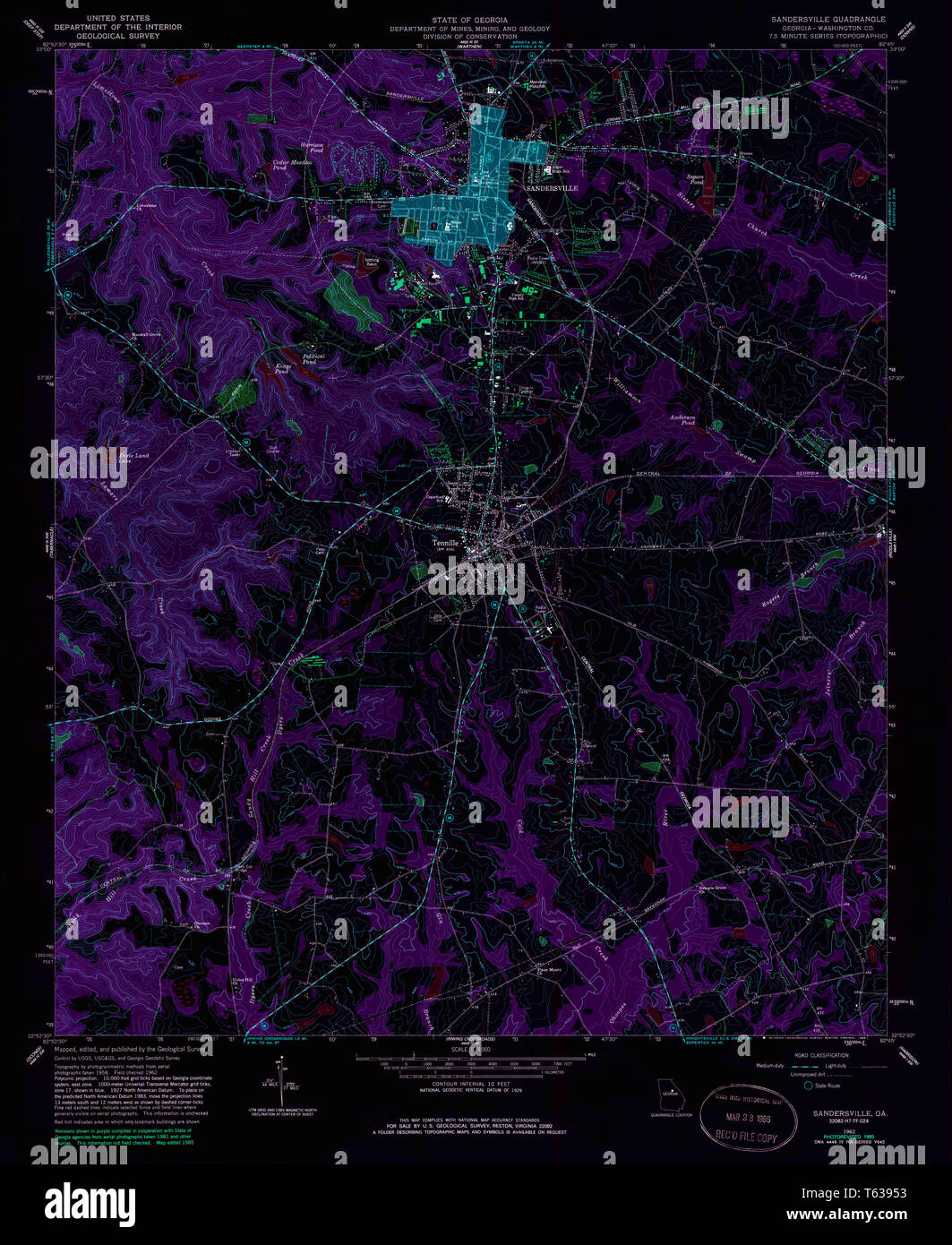 Sandersville Map High Resolution Stock Photography and Images