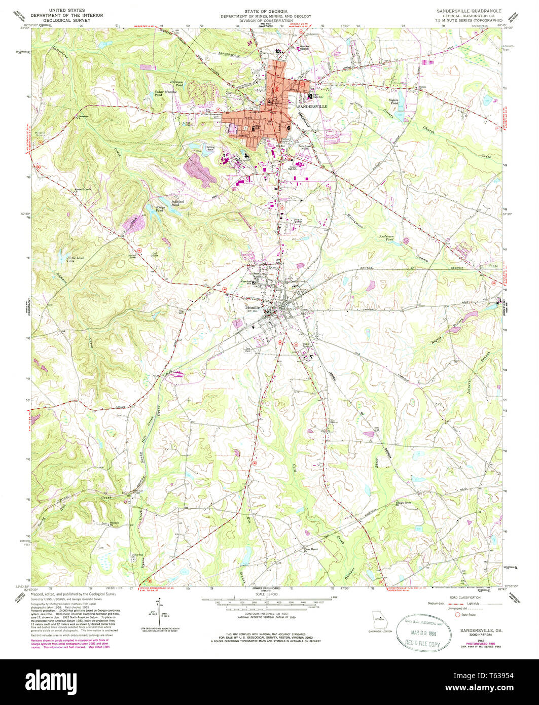 Sandersville map hires stock photography and images Alamy