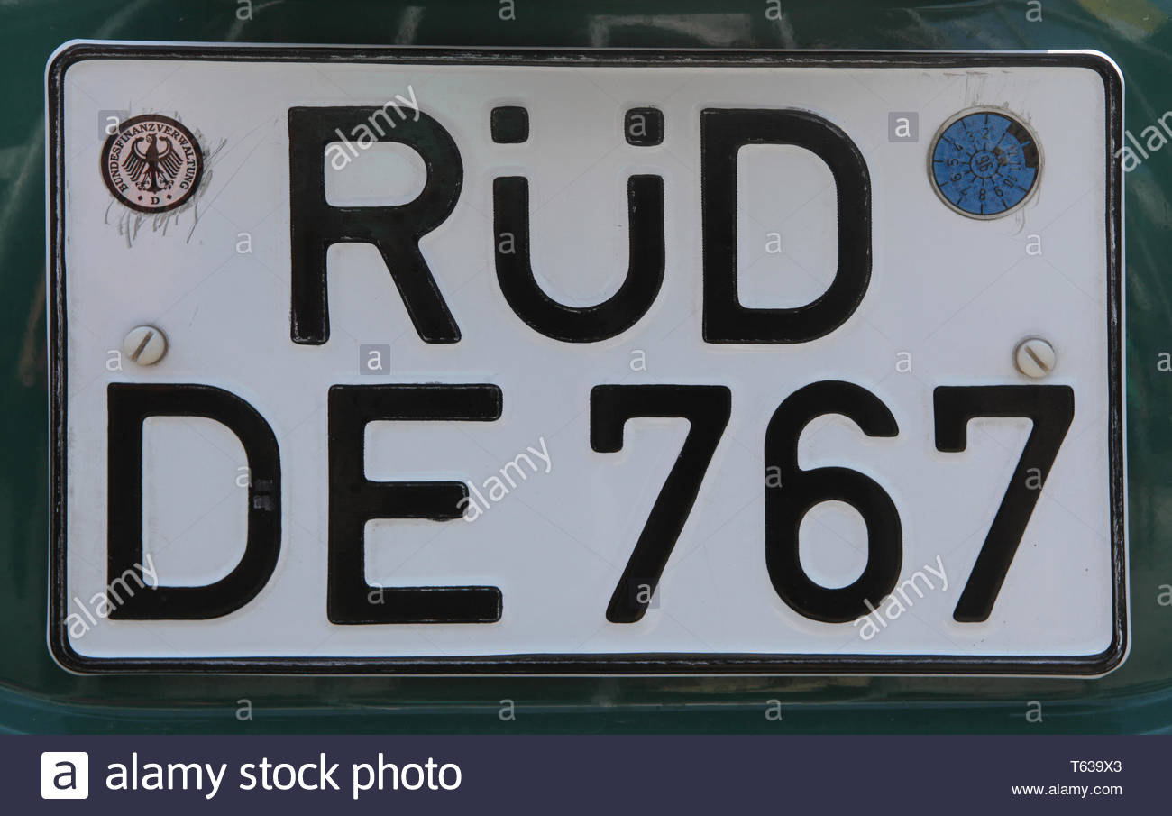 German Car Registration License Plate Stock Photos & German Car