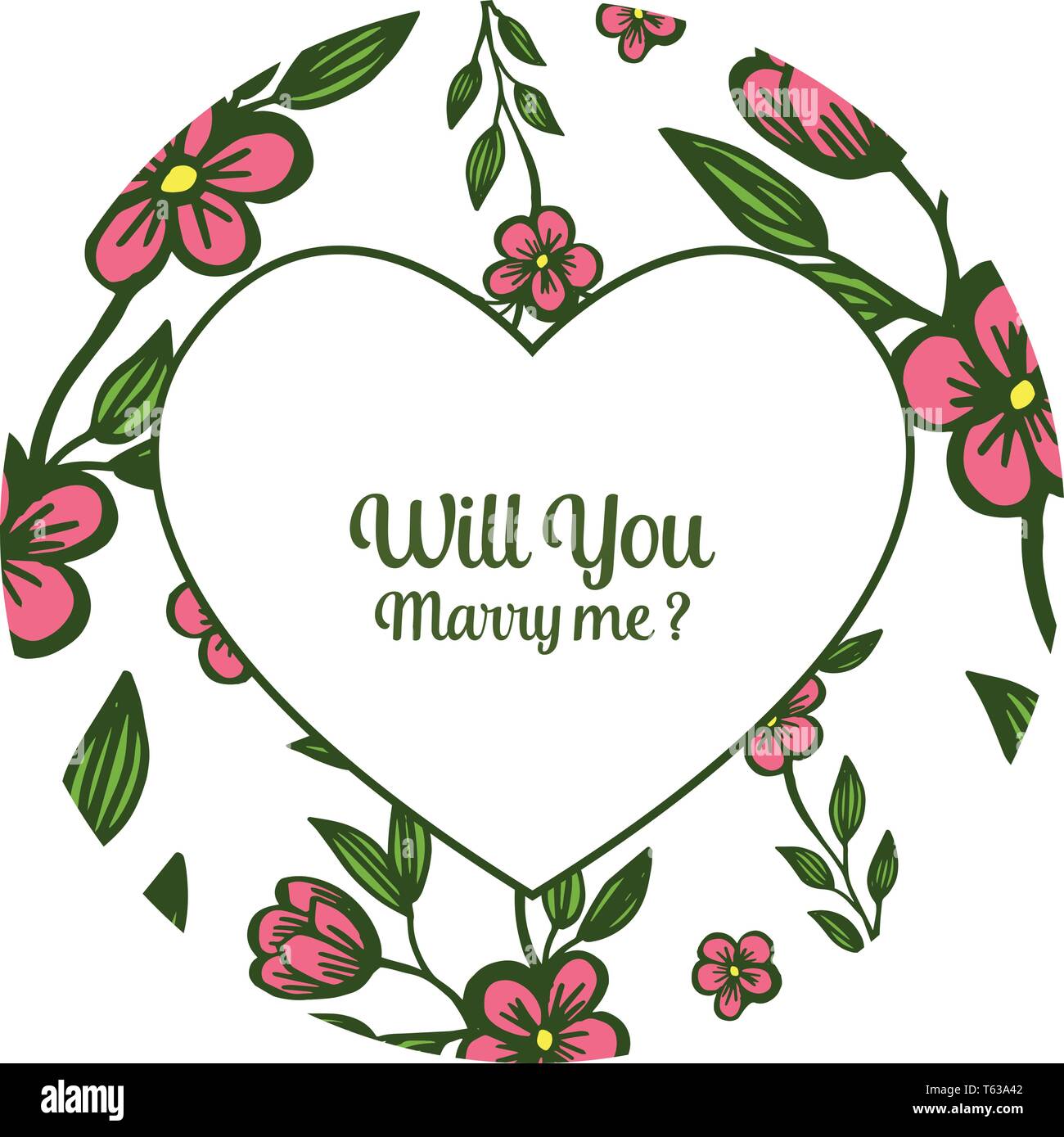 Vector illustration decorative will you marry me for abstract pink ...