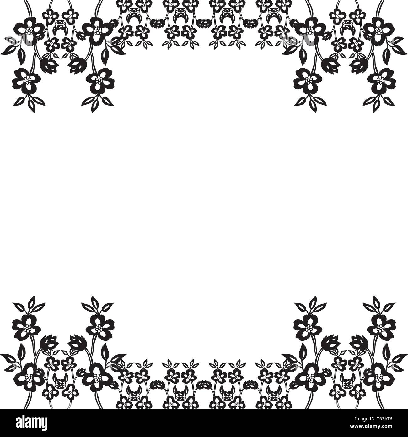 Vector illustration greeting card with wreath frame hand drawn Stock ...