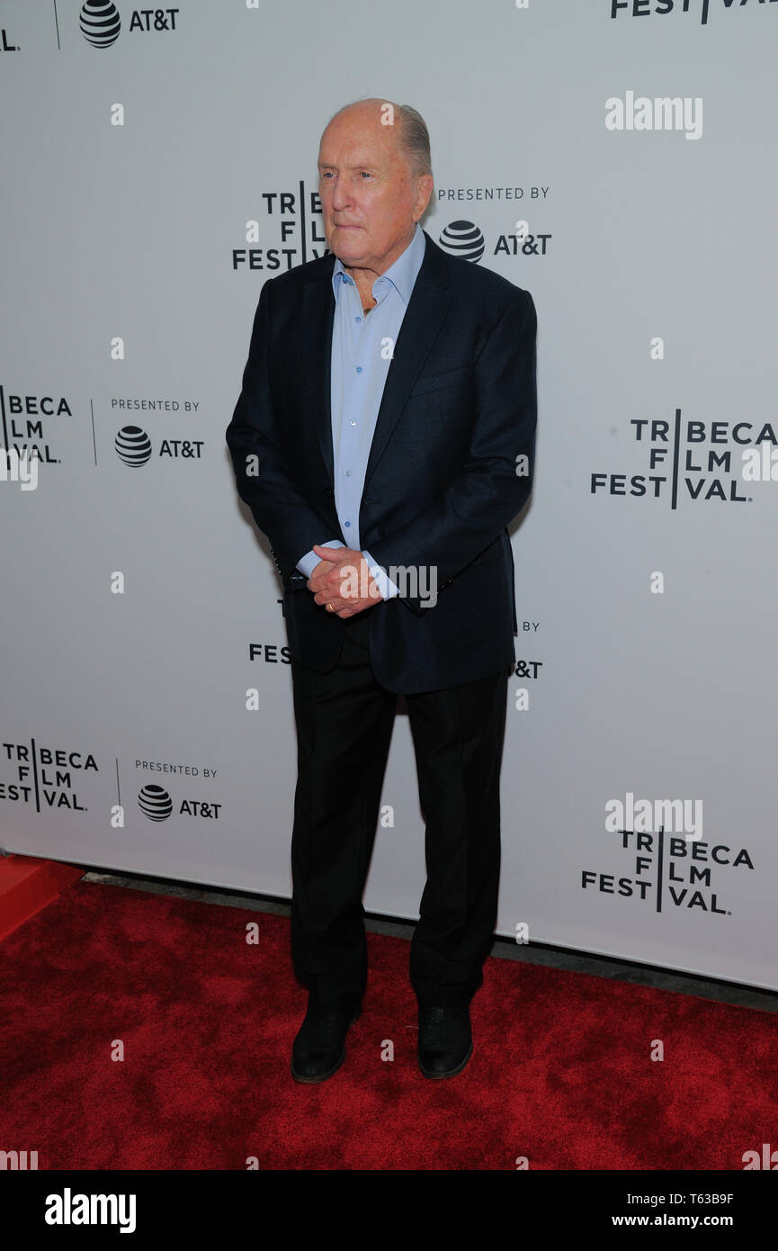 NEW YORK, NY - APRIL 28: Robert Duvall attends 'Apocalypse Now' - 40 Years And Restoration during the 2019 Tribeca Film Festival at Beacon Theatre on  Stock Photo