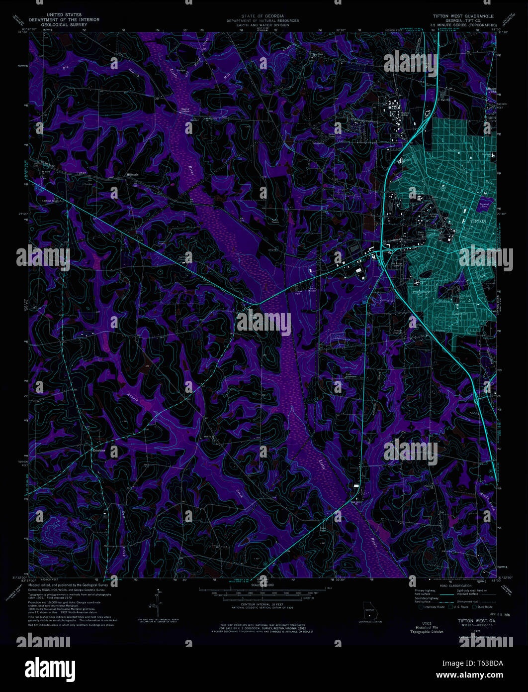 Map of tifton hi-res stock photography and images - Alamy