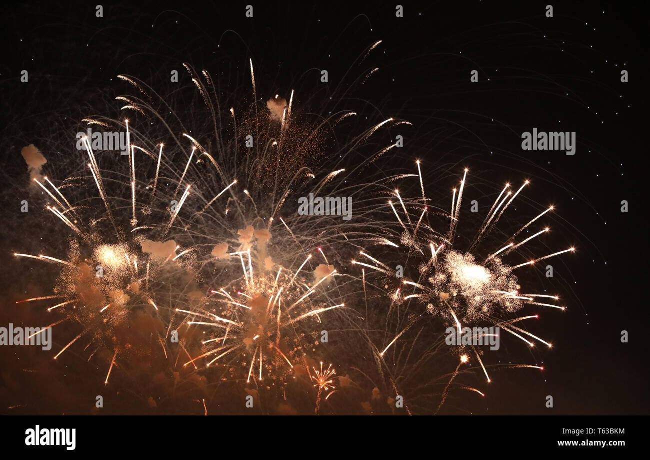 New Year's Eve fireworks and rockets on New Year's Day Stock Photo - Alamy
