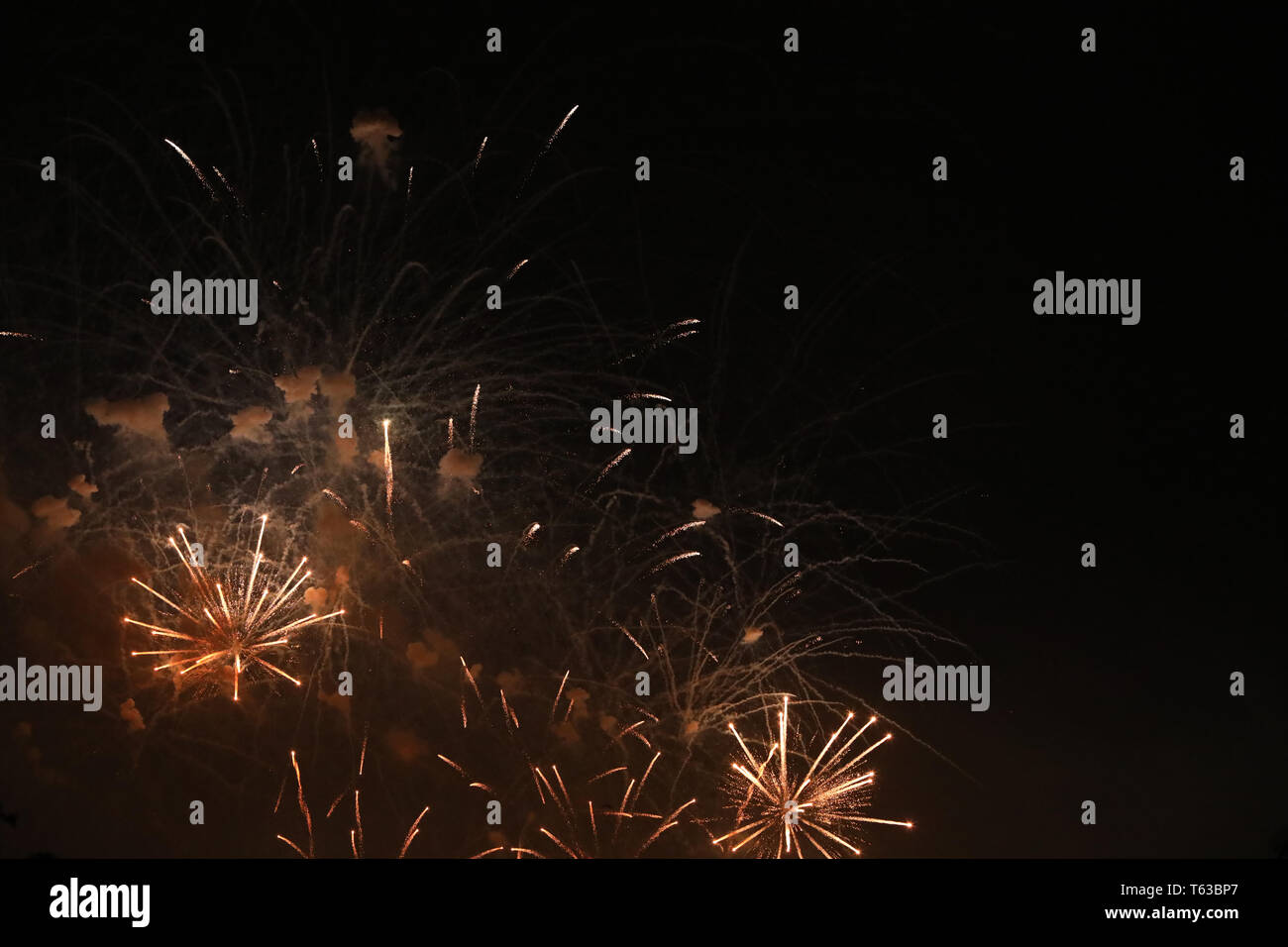 New Year's Eve fireworks and rockets on New Year's Day Stock Photo - Alamy